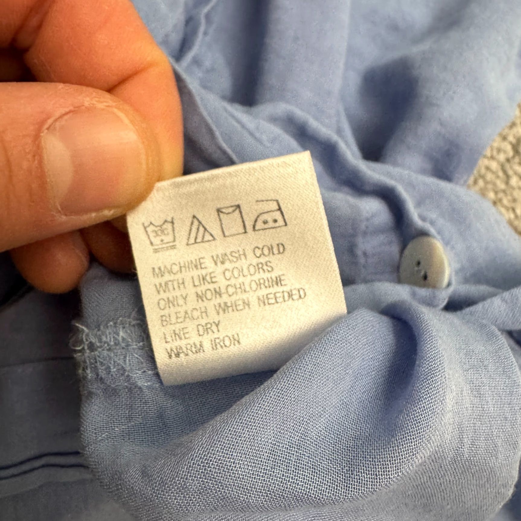 Vintage Sigrid Olsen Button-Up Shirt Womens 4 Petite Cotton Long Sleeve Top Blue Size S / US 4 / IT 40 - 5 Thumbnail