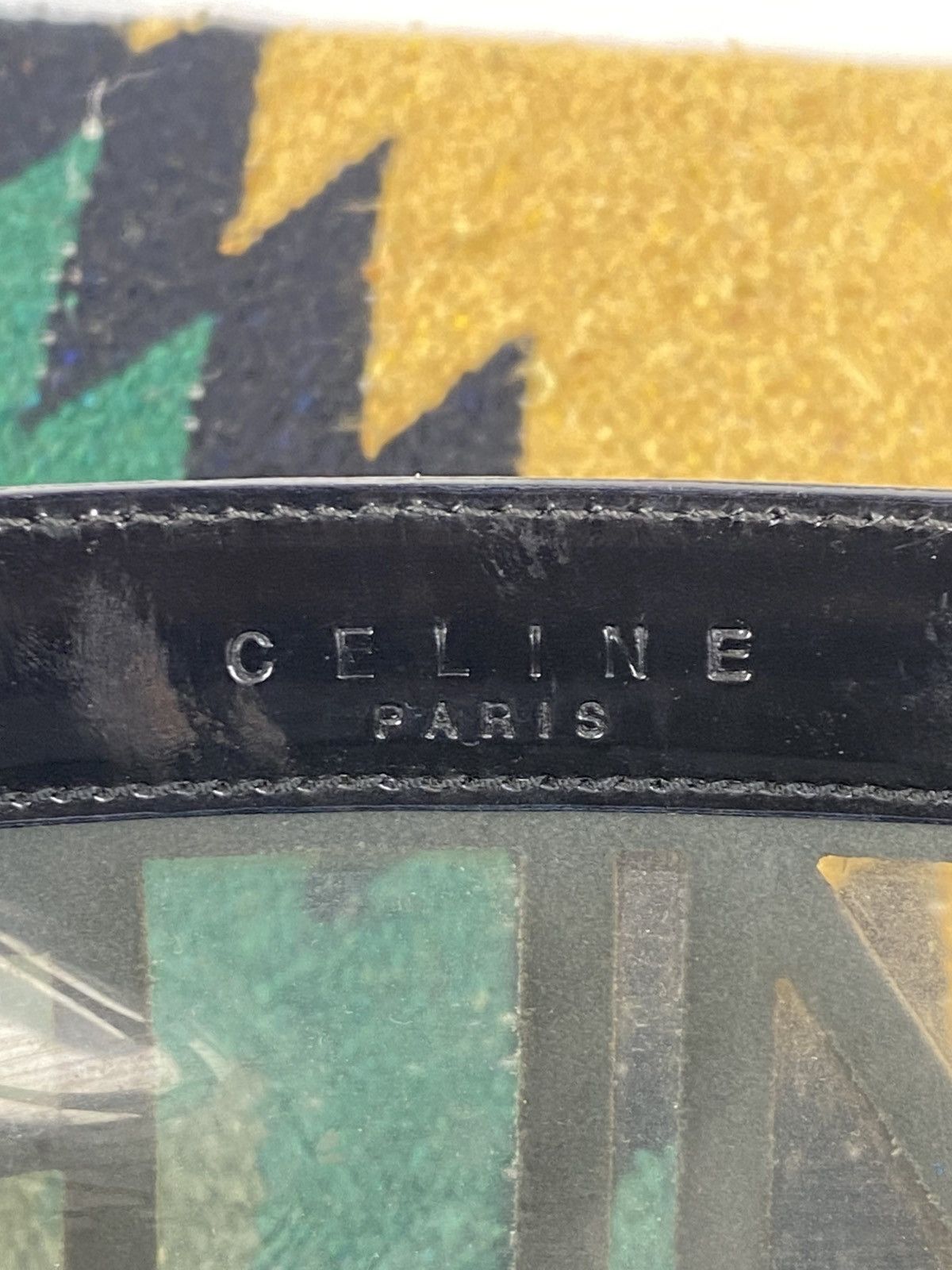 Celine 2000’s Celine Cutout Logo Black Vinyl Shoulder Tote Bag Size ONE SIZE - 2 Thumbnail
