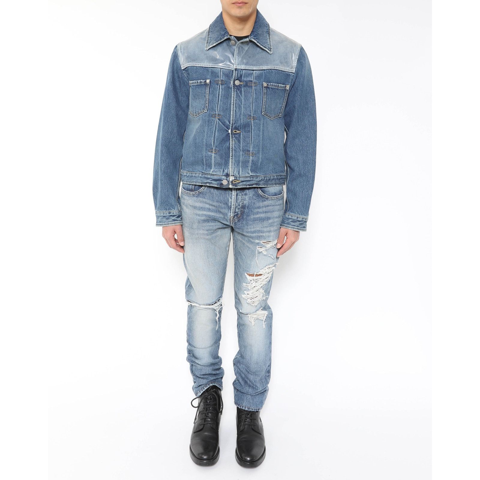 Maison Margiela Denim Jacket with Plastic Panel Size US S / EU 44-46 / 1 - 8 Thumbnail