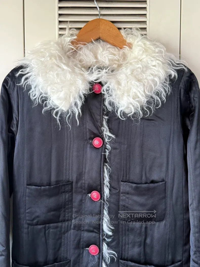 Chanel Chanel Black lamb wool collar jacket Size XXS / US 00 / IT 34 - 3 Thumbnail