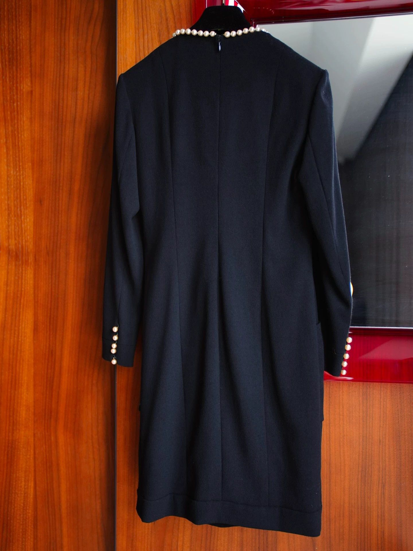 Chanel Chanel 1991 FW Wool Pearl Suit Collar Knee-Length Dress S-M Size S / US 4 / IT 40 - 5 Thumbnail