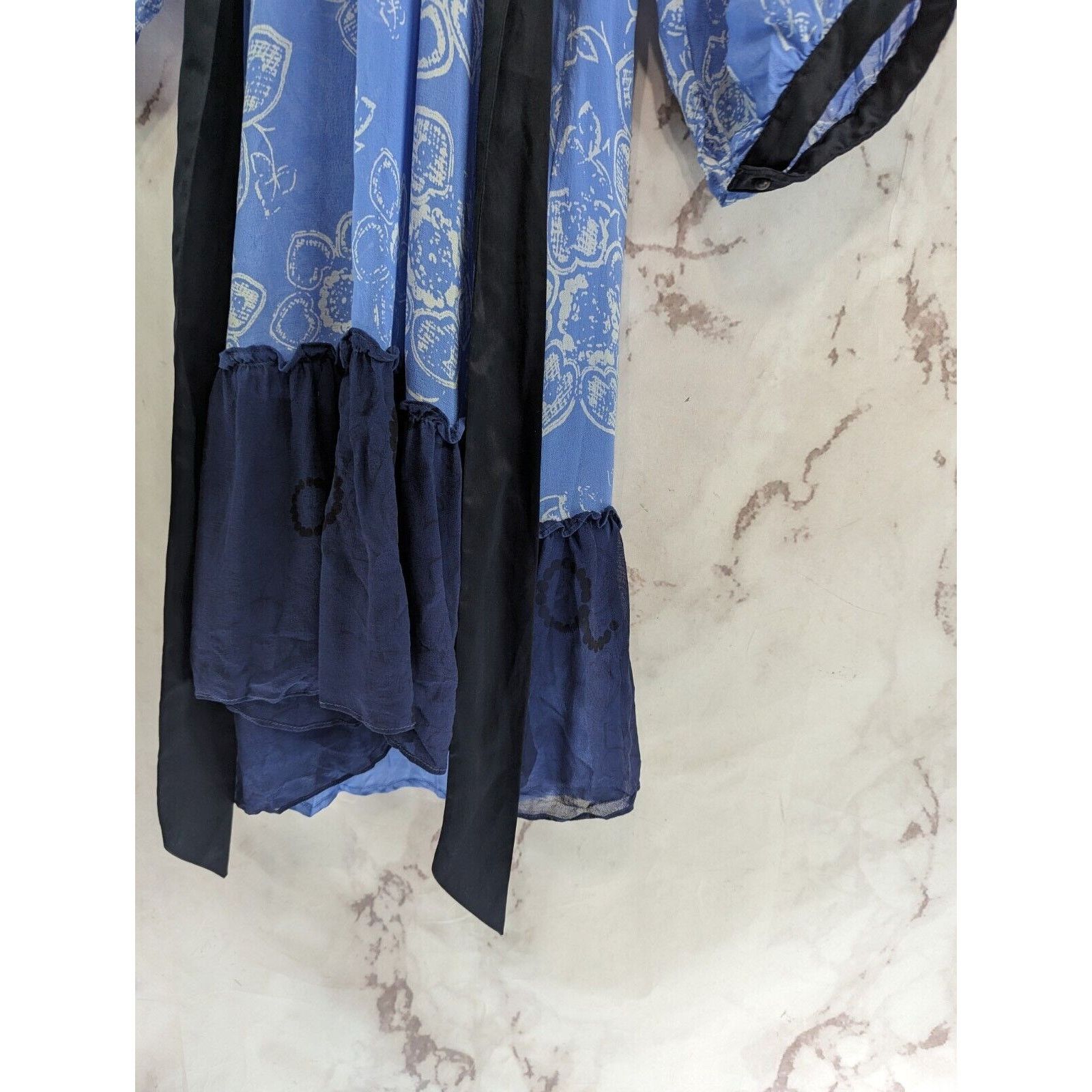 Anthropologie Anthropologie Dress Women XS 2 Blue Silk Moulinette Kimono Size XS / US 0-2 / IT 36-38 - 4 Thumbnail
