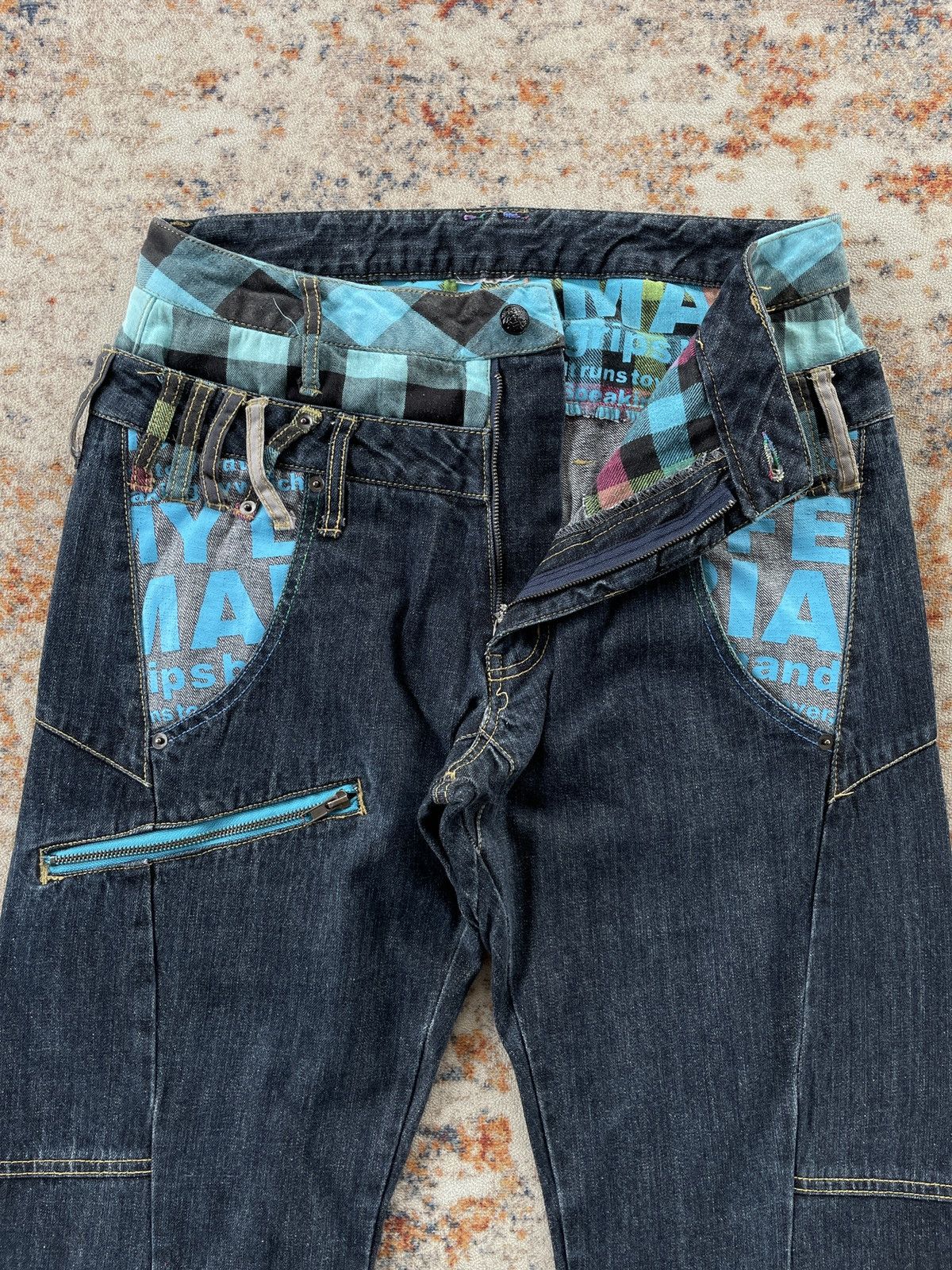 Hysteric Glamour SICK DOUBLE WAIST JEANS LOOK LIKE HYSTERIC Size US 31 - 3 Thumbnail