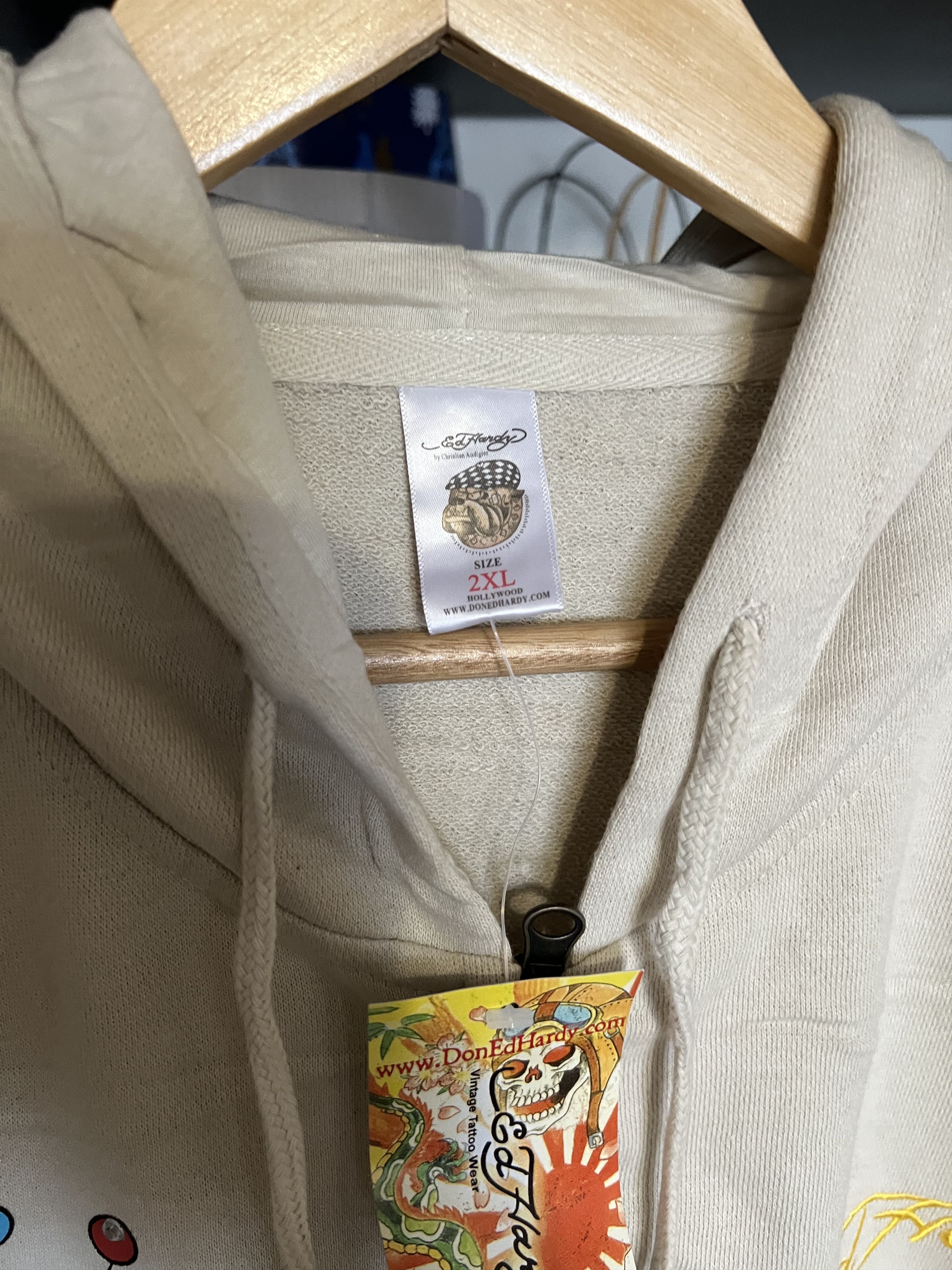 Ed Hardy Vintage Ed Hardy by Christian Audigier Designer Hoodie Y2K Size US XL / EU 56 / 4 - 4 Thumbnail