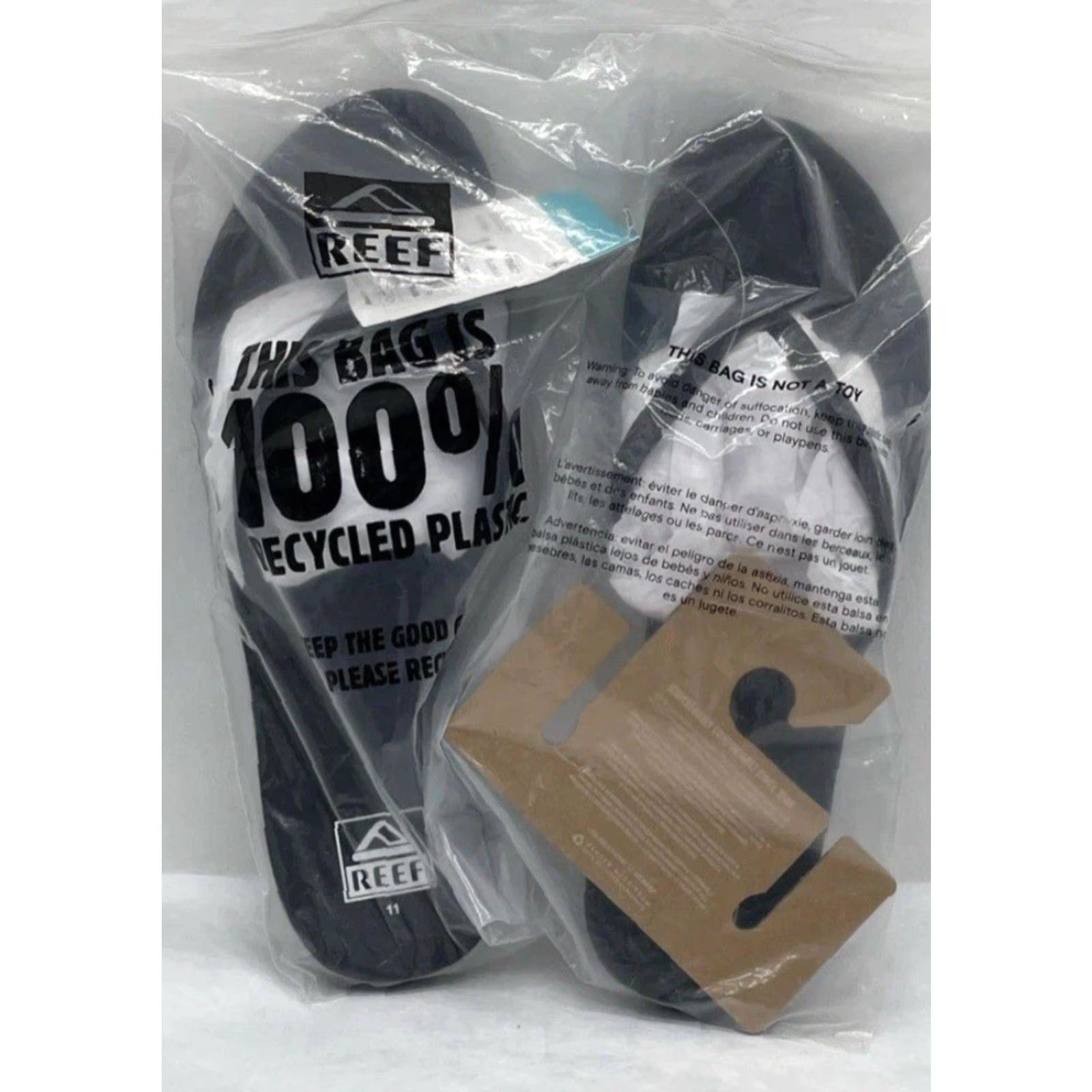 REEF REEF Ocean Black Cushioned Bounce Stargazer Flat Sandals Womens Size 11 Beach Sl;ip-On Shoes Size US 11 / IT 41 - 5 Thumbnail