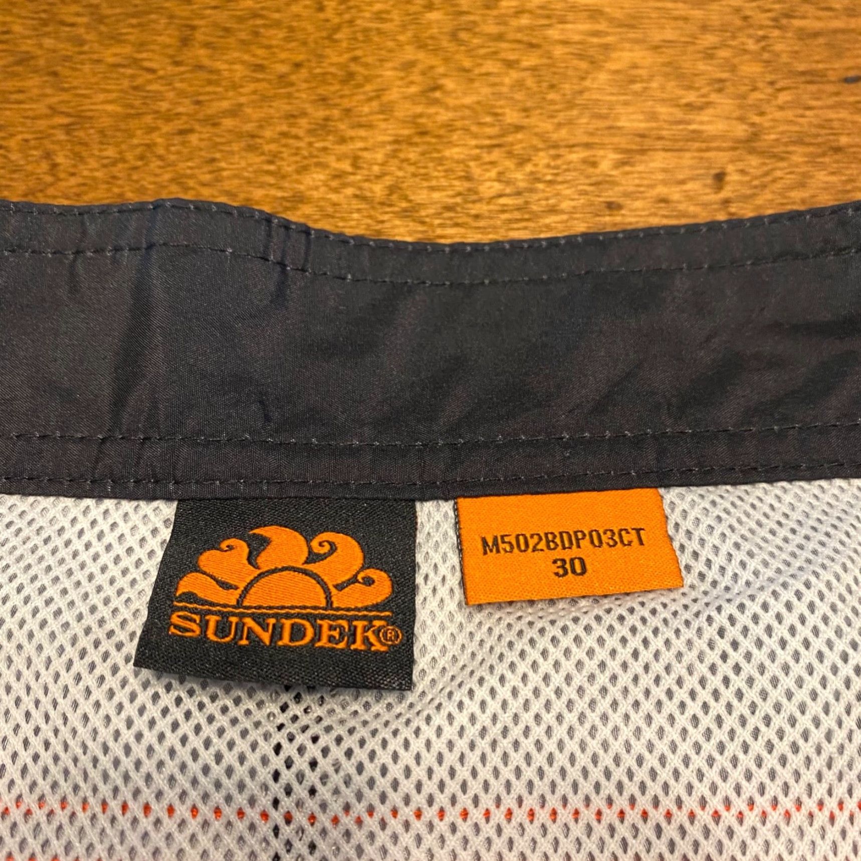 Sundek Sundek Swim Trunks Mens 30 Black White Orange Drawstring Lined 3" I Board Shorts Size US 30 / EU 46 - 4 Thumbnail