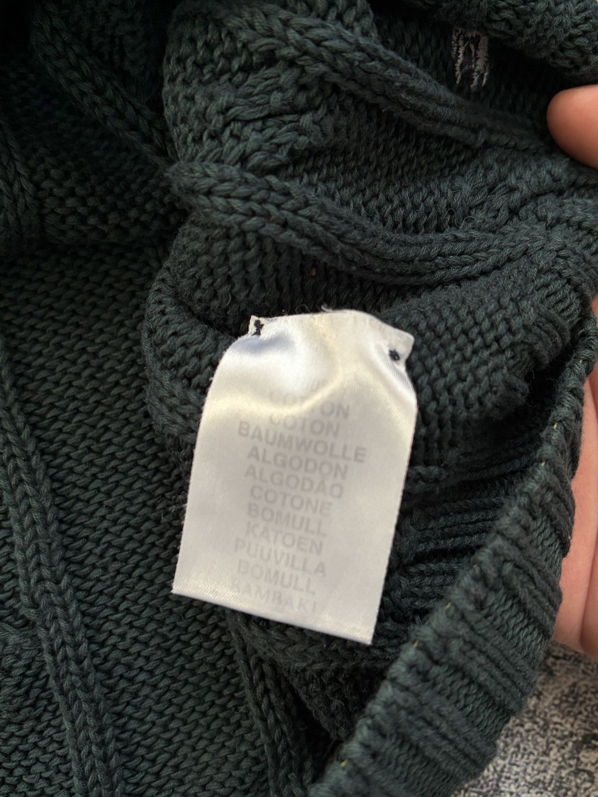 Burberry Burberry London Dark Green Cable Knit Cotton Sweater Size L Size US L / EU 52-54 / 3 - 9 Thumbnail