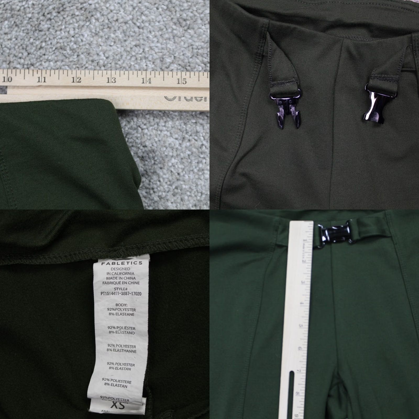 Fabletics Fabletics Leggings Womens XS Olive Green Belted Workout Stretch Athleisure Slimming Skinny Ankle Inseam 28 in Size 26" / US 2 / IT 38 - 8 Thumbnail