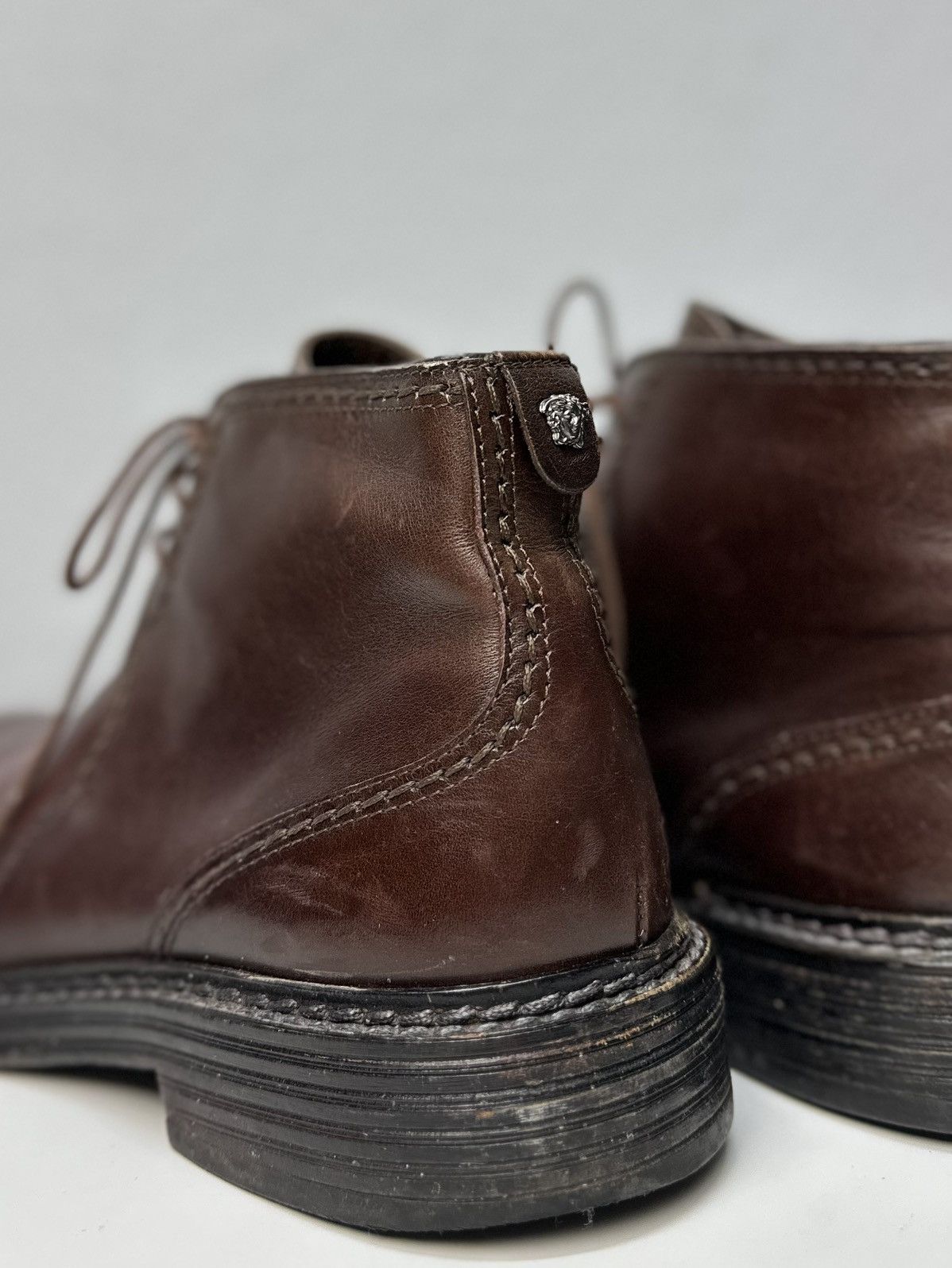 Versace RARE RRL LEATHER BOOTS WESTERN AS 98 JAPAN GUIDI HANDMADE Size US 6 / EU 39 - 3 Thumbnail