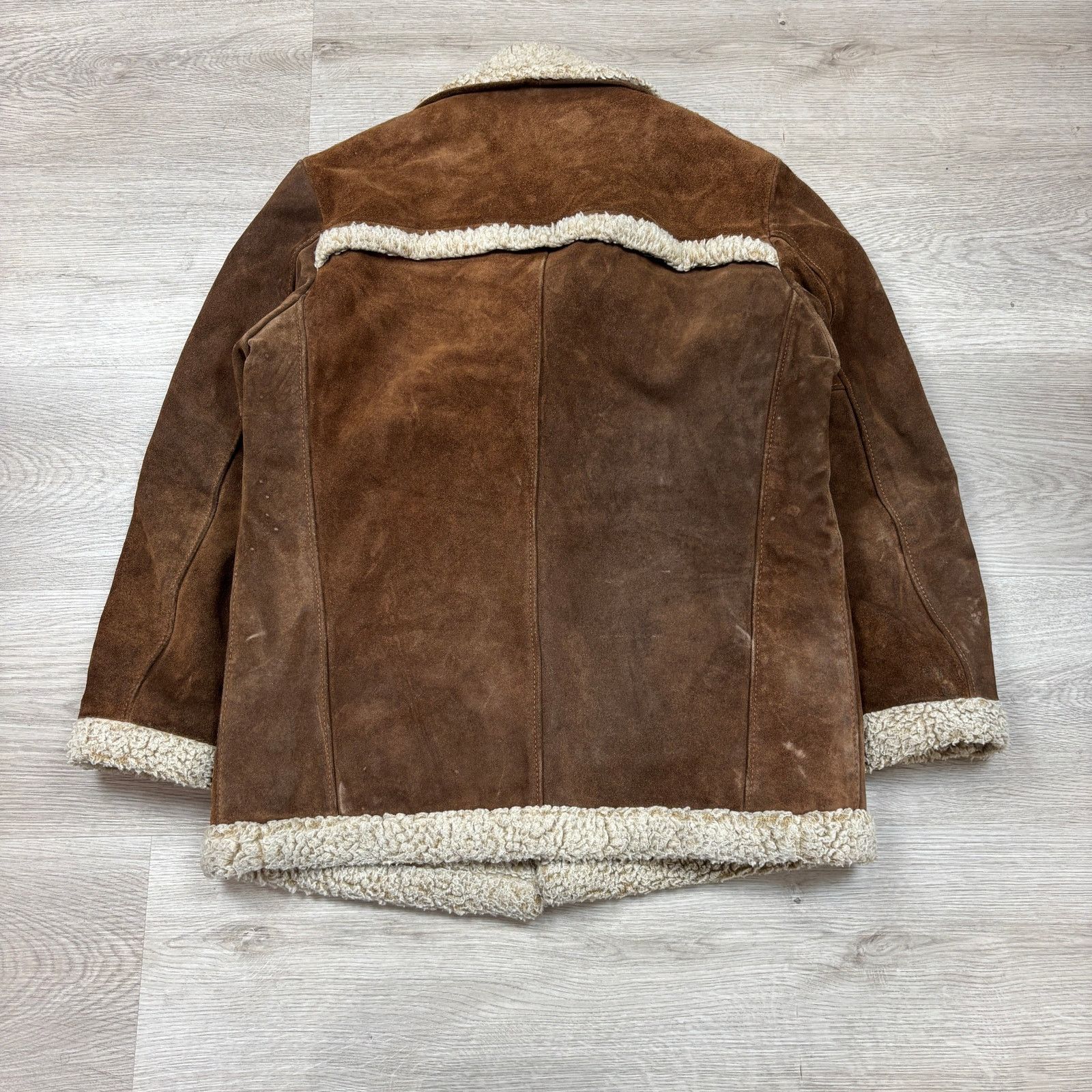Schott × Vintage VTG Schott Bros NYC Rancher Western Shearling Suede Coat 40 Size US M / EU 48-50 / 2 - 3 Thumbnail