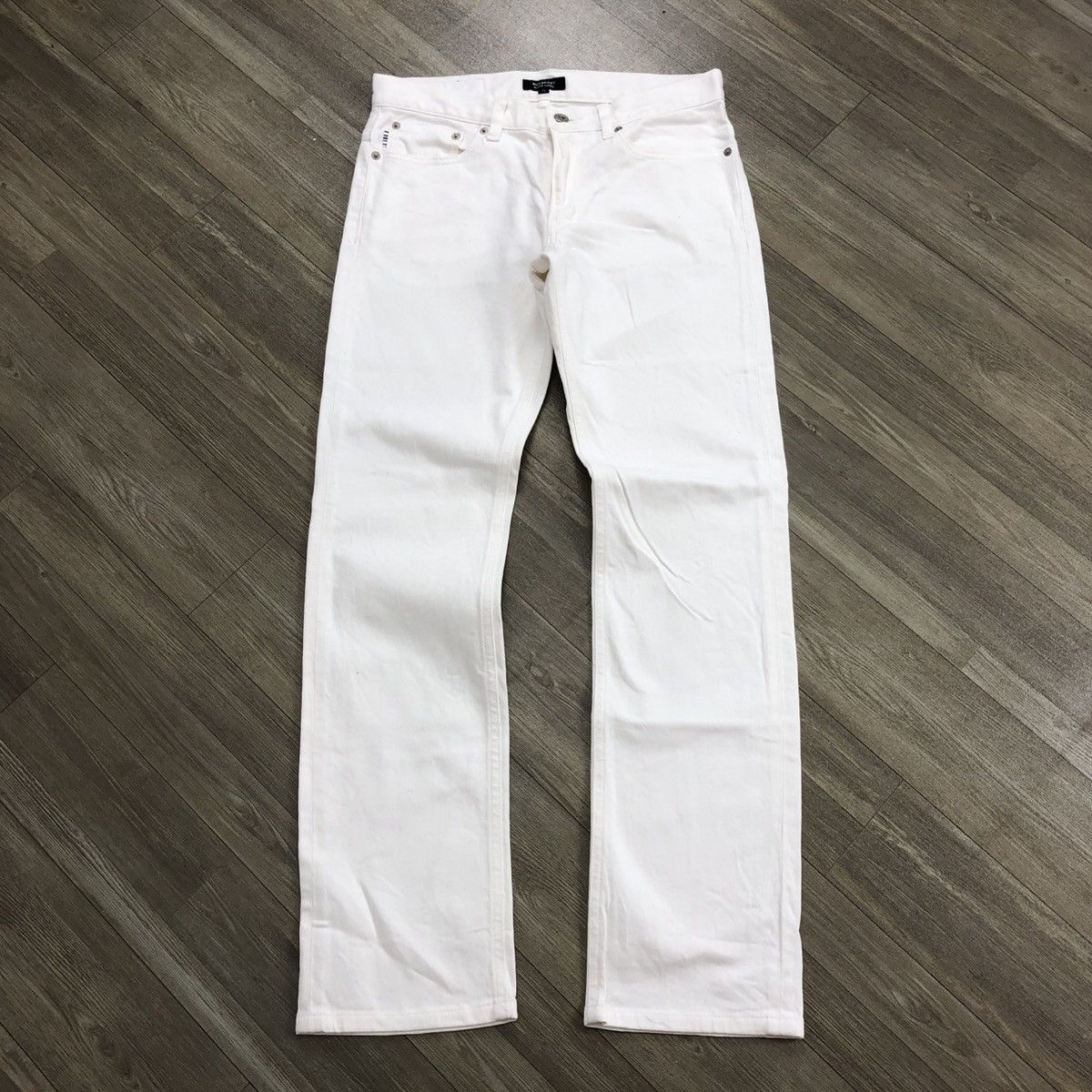 Vintage Burberry London Black Label White Jeans Luxury