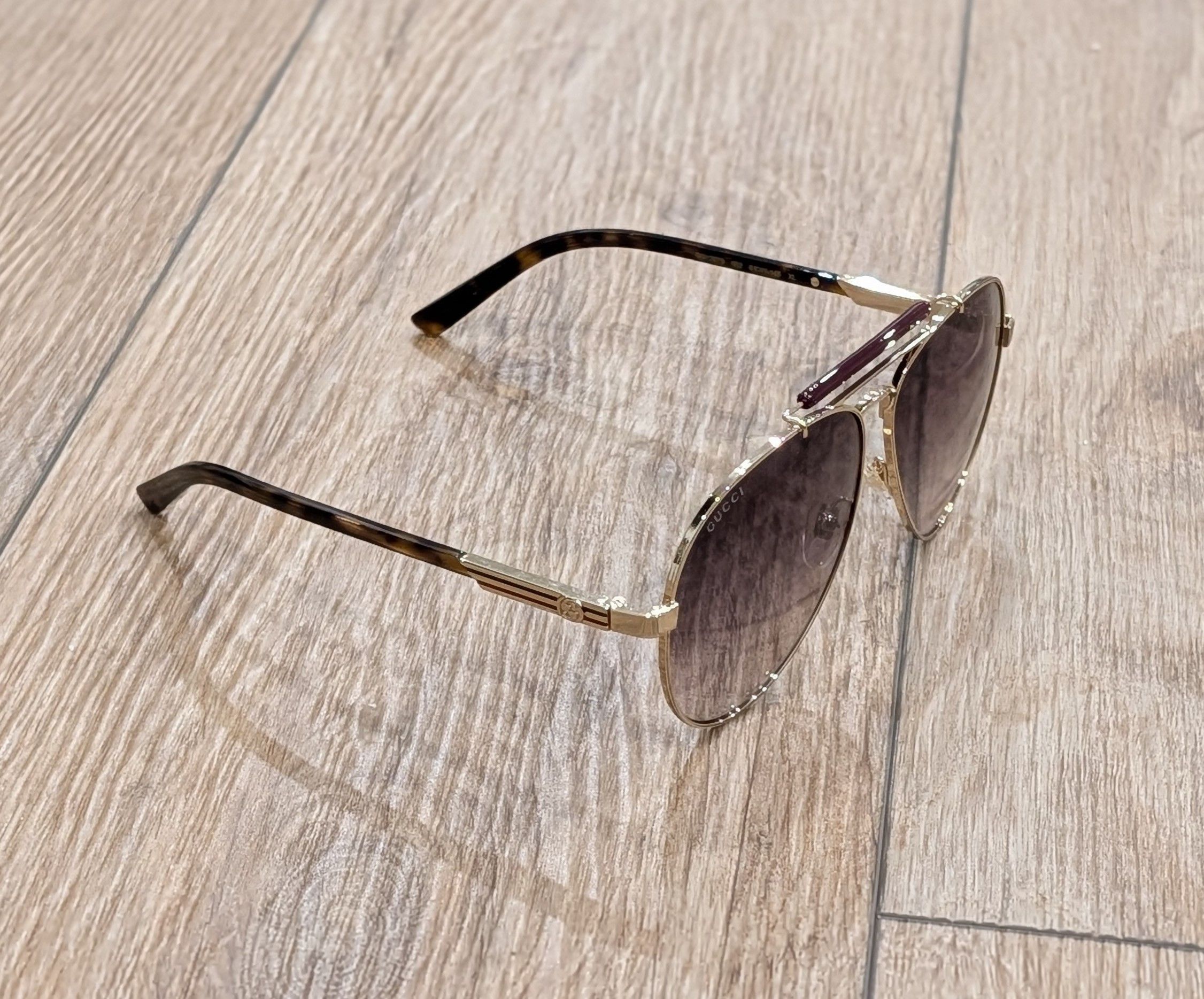 Gucci $520 Mens Authentic GUCCI 61mm Aviator Sunglasses Rutenium Size ONE SIZE - 3 Thumbnail
