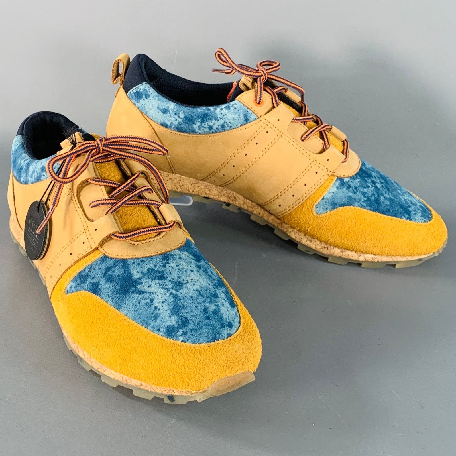 CLAE Mills Tan Blue Leather Marbled Color Block Lace-Up Sneakers Size US 9.5 / EU 42-43 - 1 Thumbnail