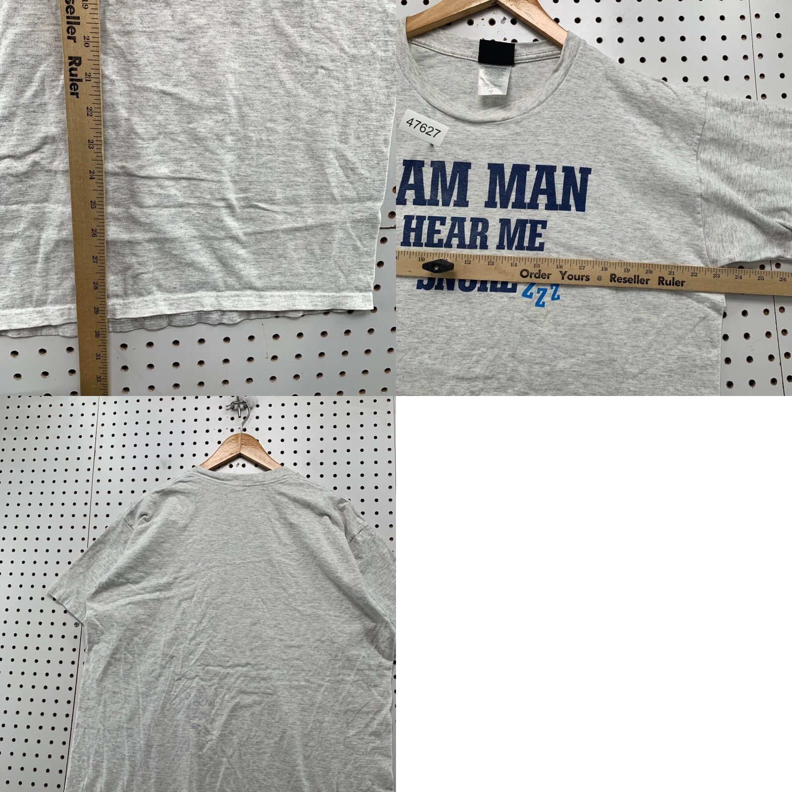Vintage Vintage Funny Dad T Shirt Mens 2X Gray I Am Man Hear Me Snore USA Size US XXL / EU 58 / 5 - 9 Thumbnail
