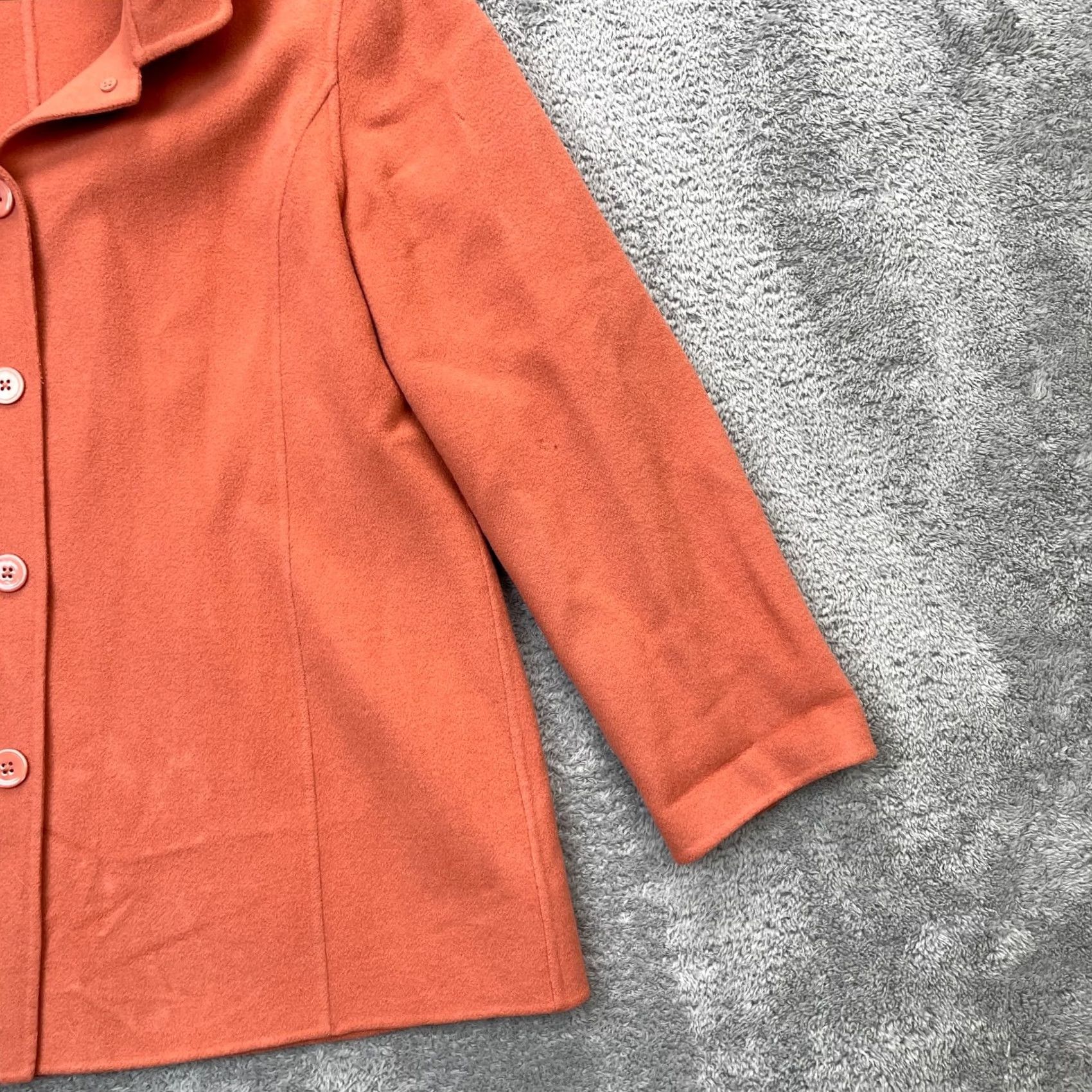 Ellen Tracy Ellen Tracy Jacket Womens L Orange Linda Allard Coat Wool Button Front Size L / US 10 / IT 46 - 2 Thumbnail