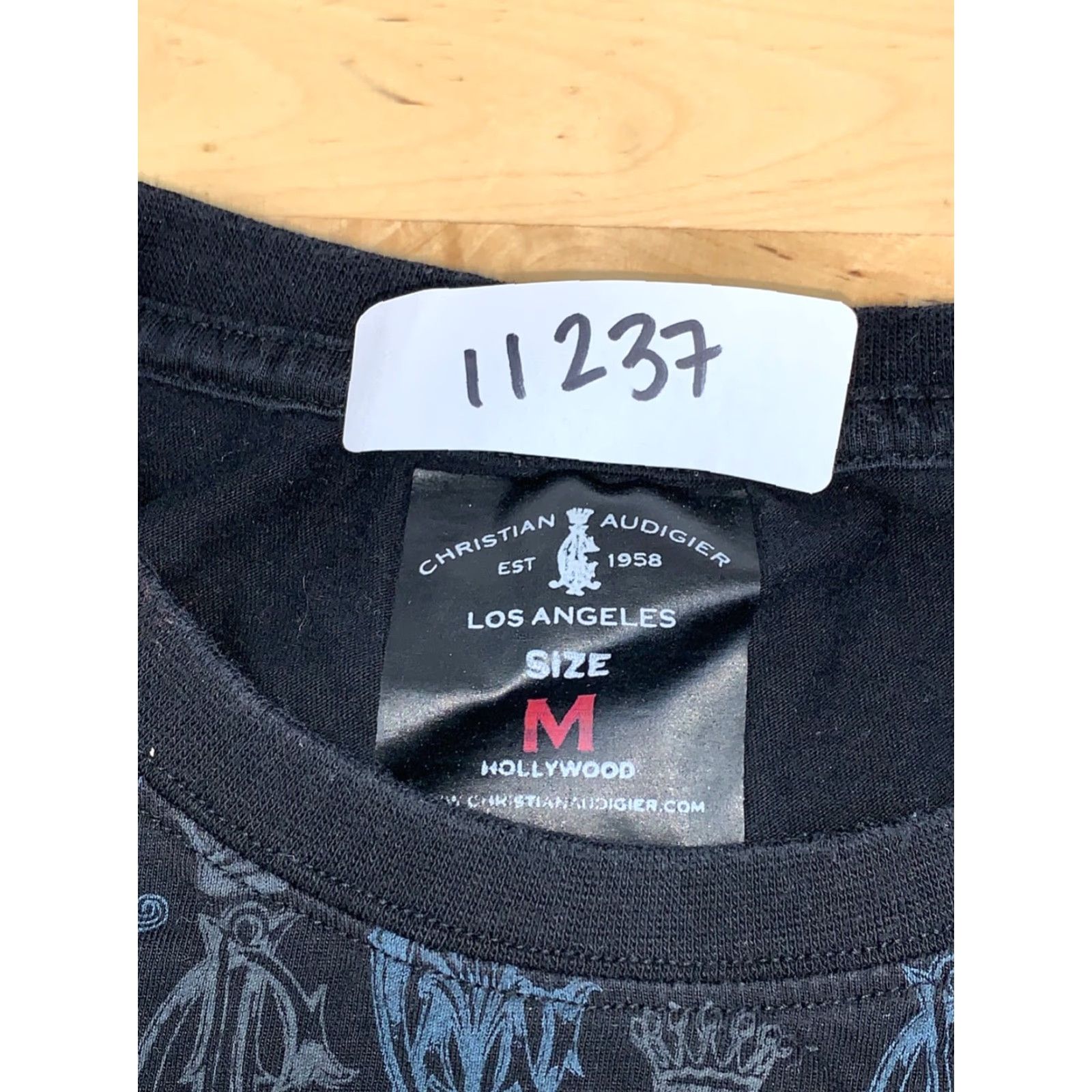 Vintage Christian Audigier Los Angeles Graphic Shirt Mens M Black Grenade Wings Tattoo Skull Designer T-Shirt Short Sleeve Size US M / EU 48-50 / 2 - 2 Thumbnail