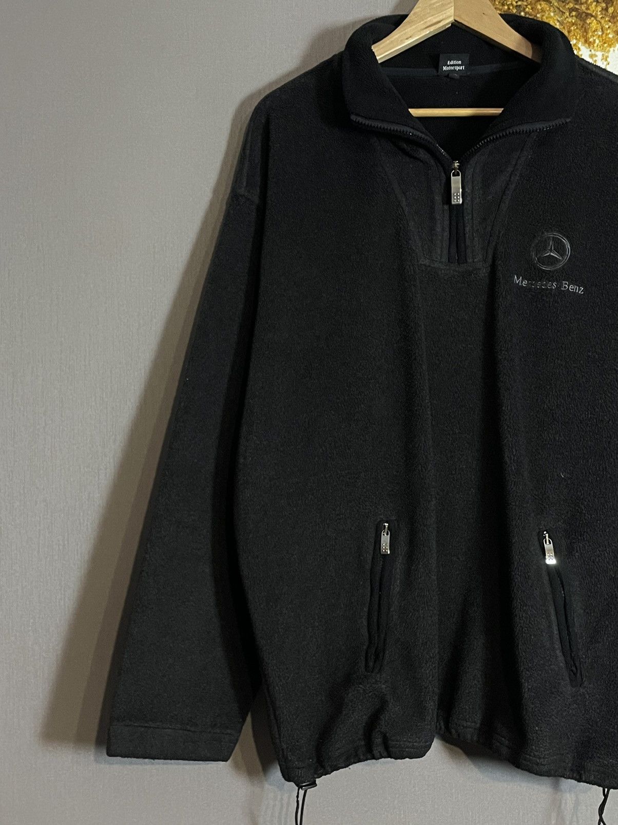 Mercedes-Benz × Vintage Rare 🔥 Mercedes AMG DTM Fleece Big Logo Zip Jacket Ninja Size US XL / EU 56 / 4 - 11 Thumbnail