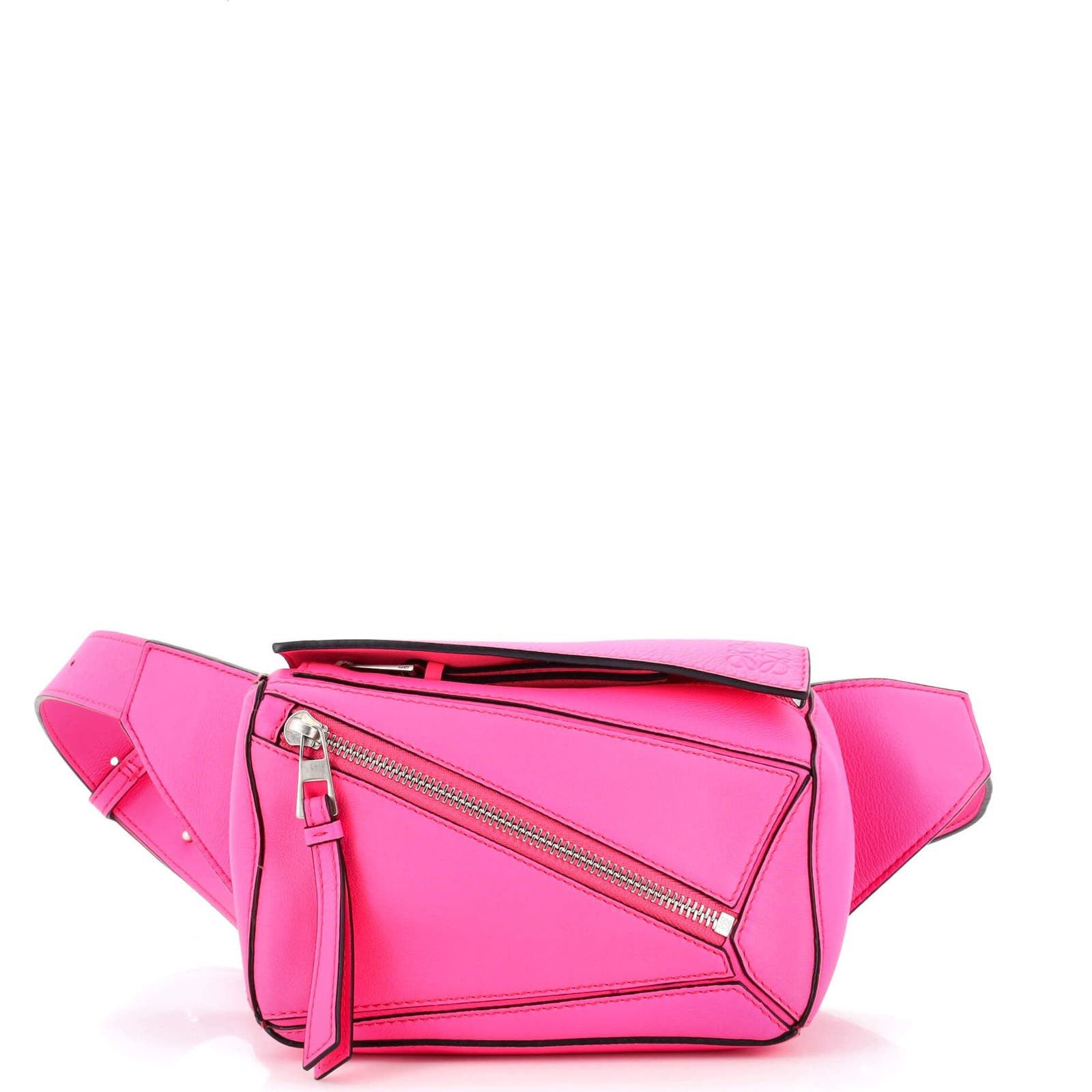 image of Loewe Puzzle Bumbag Leather Mini in Pink, Women's