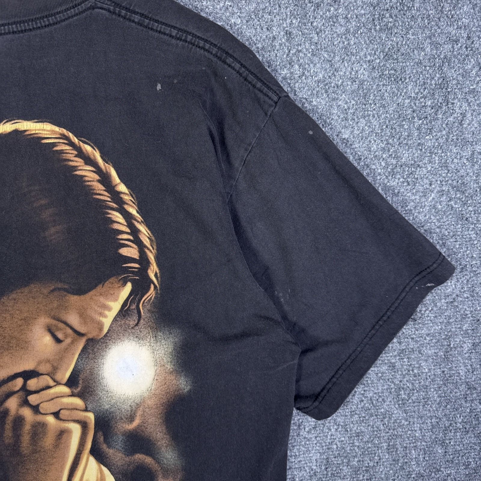 Vintage Vintage Jesus Shirt Mens XL Black 90s Christ God Spanish Size US XL / EU 56 / 4 - 3 Thumbnail