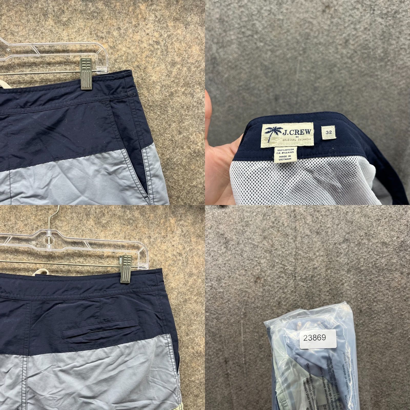 J.Crew VINTAGE J.CREW Shorts Men 32 Adult Blue Green Nylon Lined Swim Trunk Summer Bottom Mens 90s Size US 32 / EU 48 - 8 Thumbnail