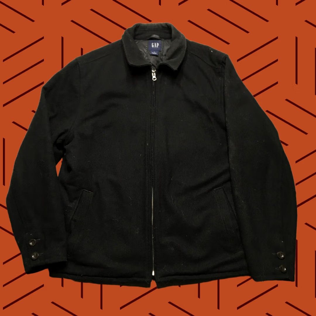 Gap Gap Jacket Mens Large Black Wool Blend Zip Front Quilted Lined Casual Coat Size US L / EU 52-54 / 3 - 1 Thumbnail