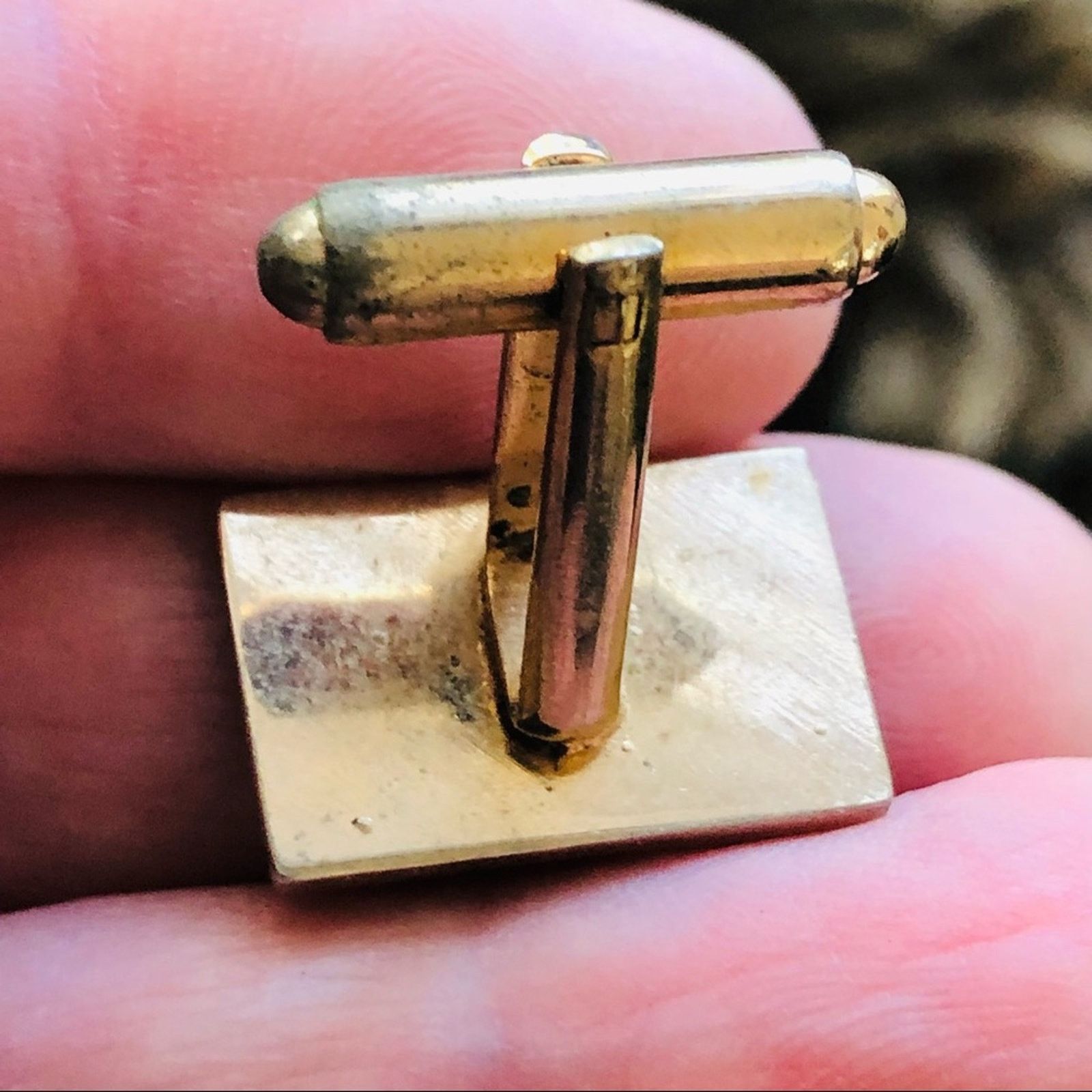 Vintage Vintage men’s gold plated rectangular cuff links Size ONE SIZE - 5 Thumbnail