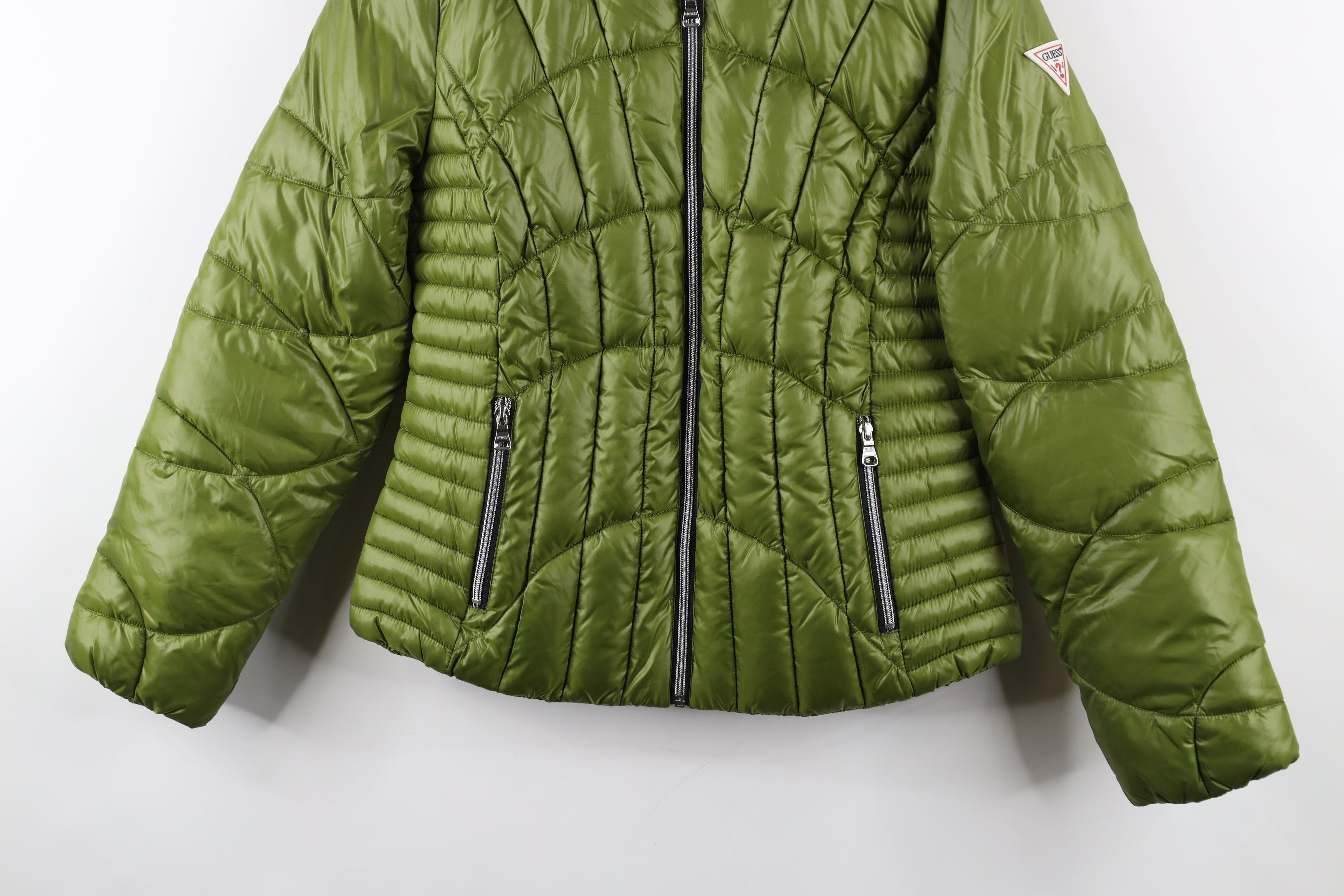 Guess × Vintage Vintage 90s Y2K Guess Babydoll Puffer Jacket Moss Green Size M / US 6-8 / IT 42-44 - 3 Thumbnail