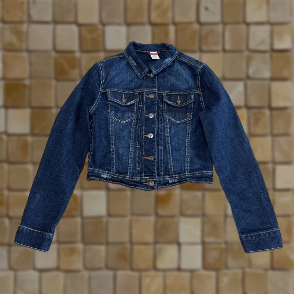 Vintage VINTAGE UNIONBAY Denim Jacket Women Medium Blue Trucker Cropped Button Up Pockets Size 32" / US 10 / IT 46 - 1 Thumbnail
