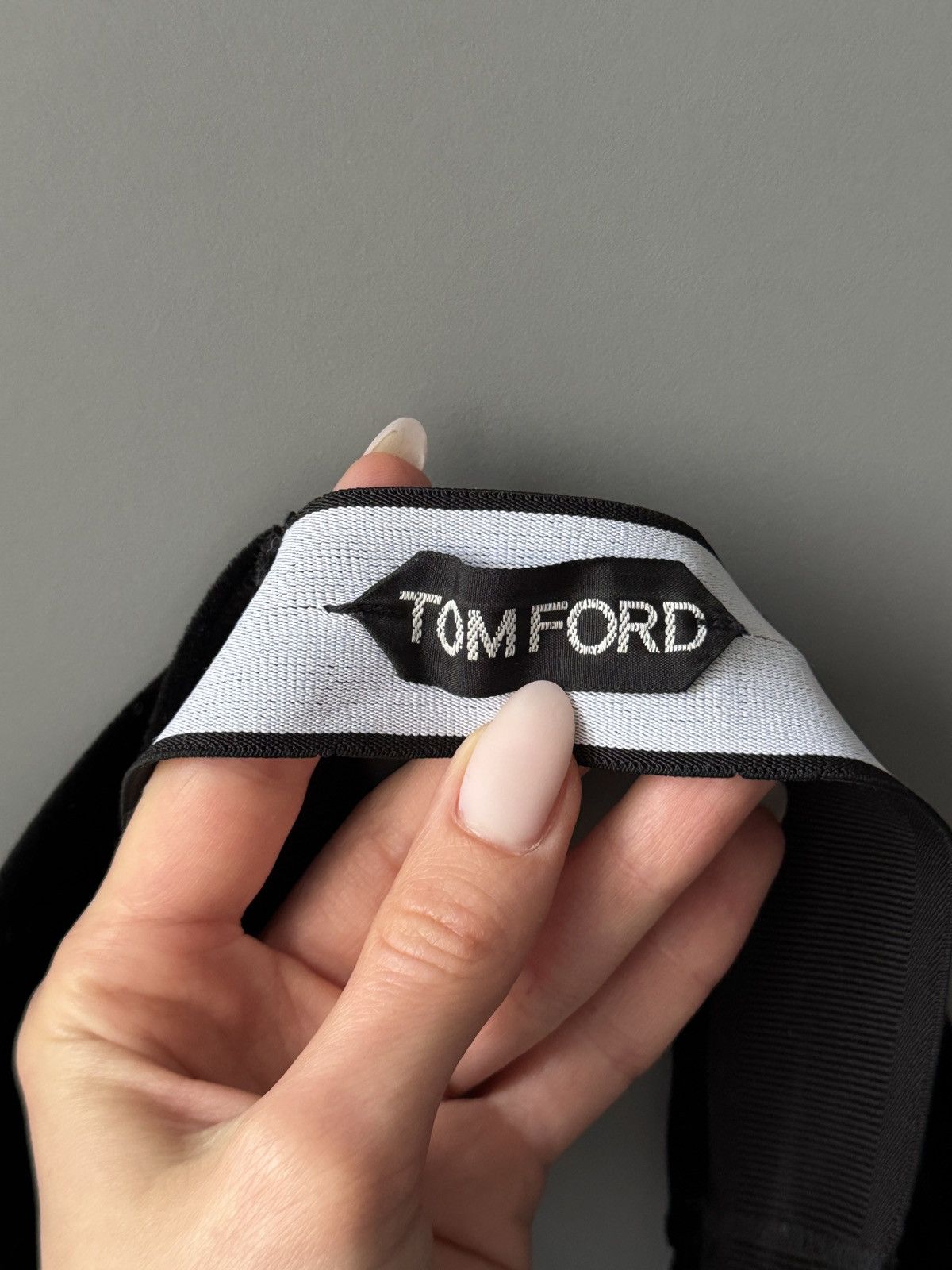 Tom Ford Tom Ford Logo Black Stretch Velour Signature Bralette Size XS / US 0-2 / IT 36-38 - 6 Thumbnail