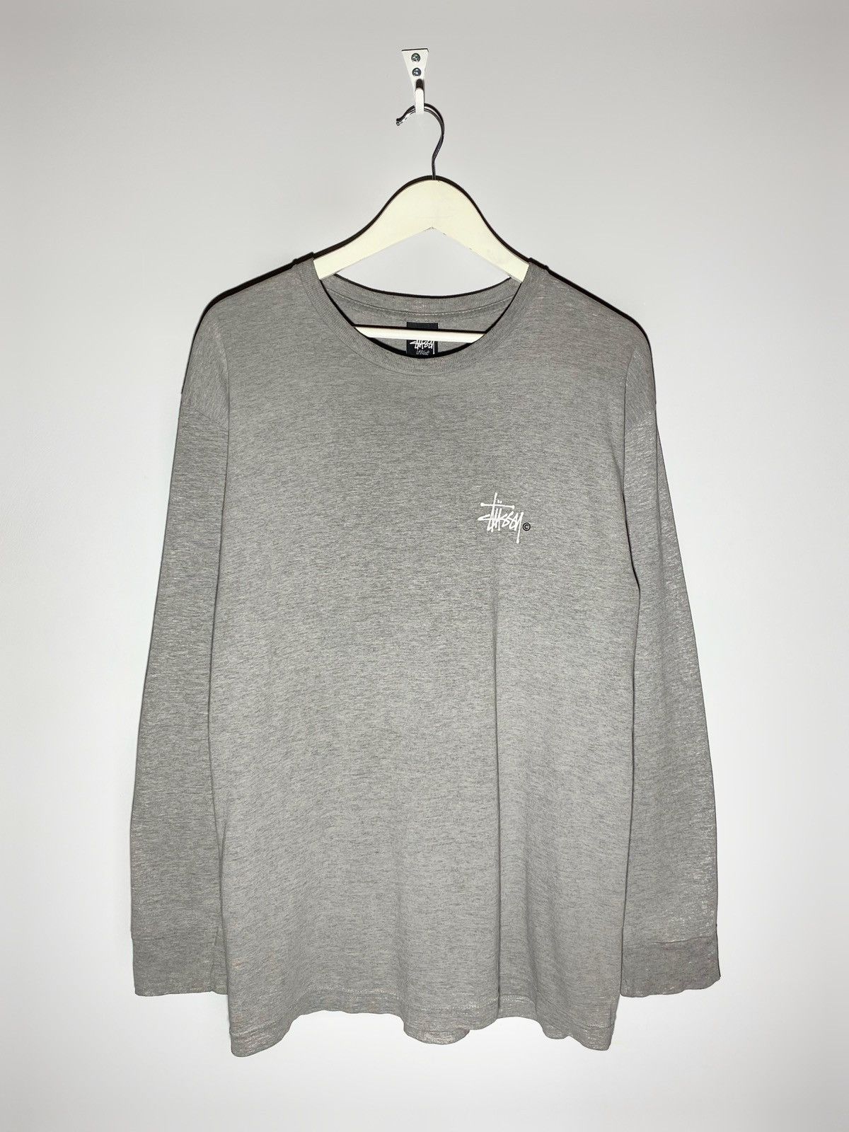 Stussy Vintage Stussy Distressed Logo Long Sleeve Shirt Grey Size US L / EU 52-54 / 3 - 4 Thumbnail