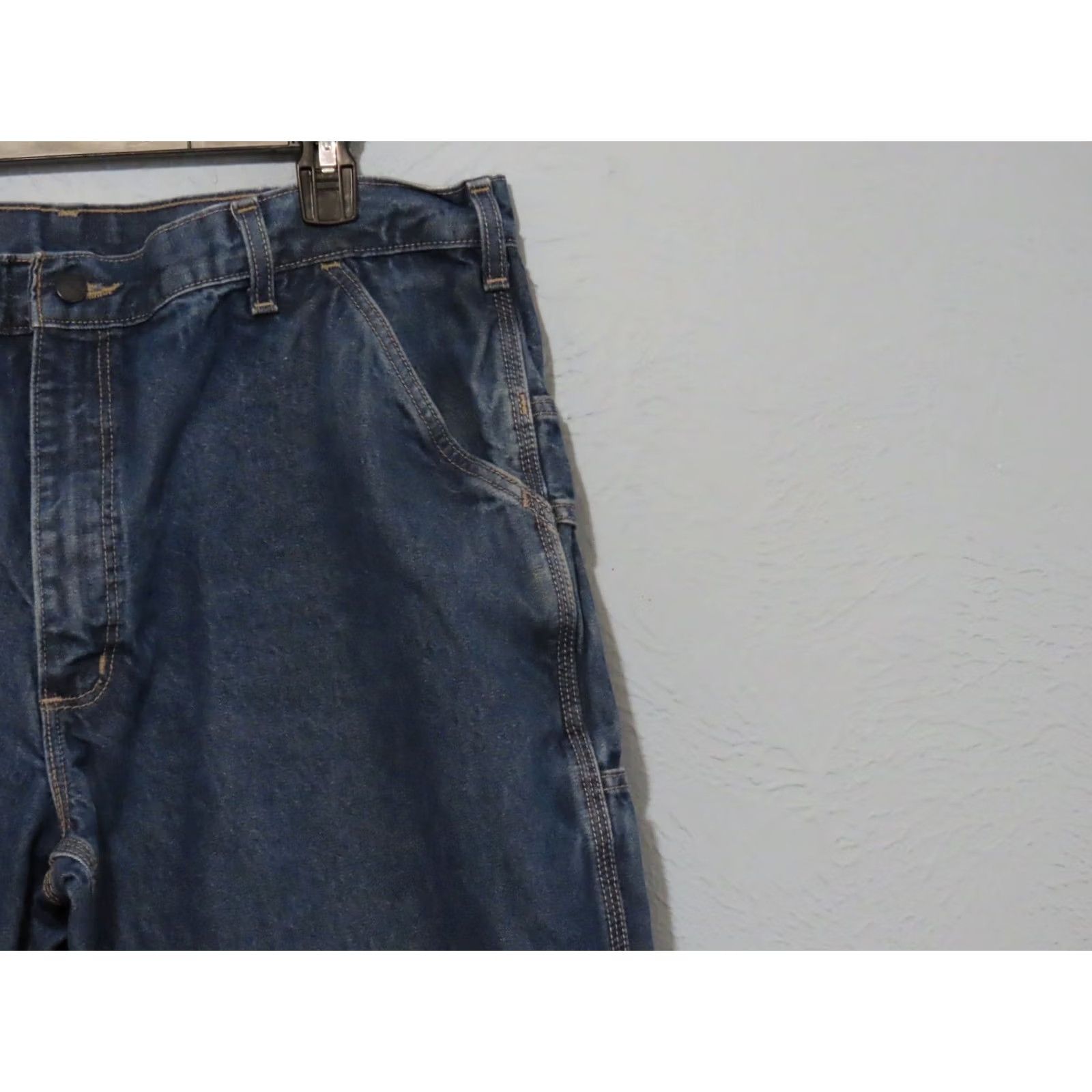 Carhartt Carhartt FR Jeans Mens 40x23 Denim Cargo Pocket Work Pants Straight 23 Inseam Blue Regular Mens Size US 40 / EU 56 - 4 Thumbnail