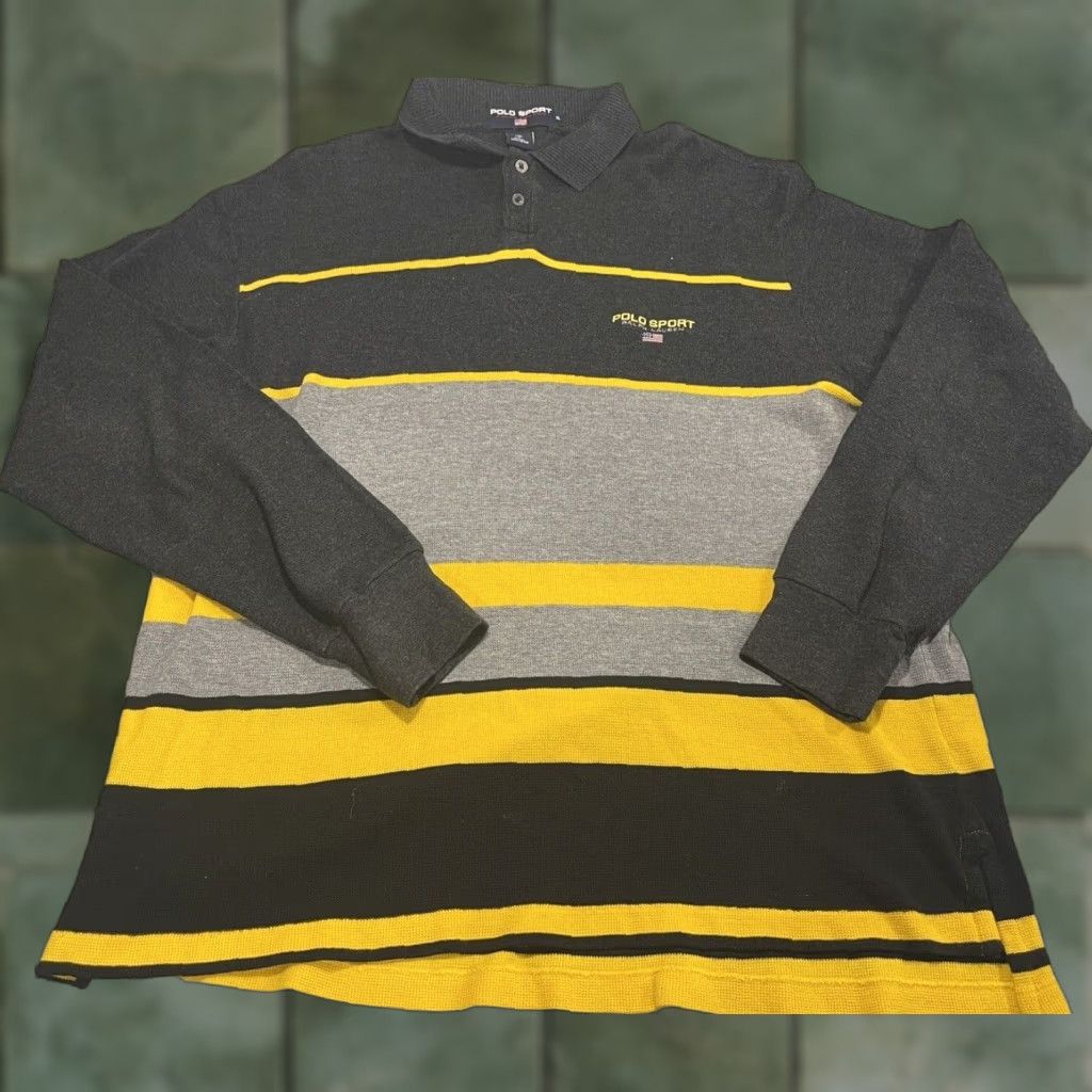 Polo Ralph Lauren Polo Ralph Lauren Sport Shirt Extra Large Long Sleeve Rugby Shirt Striped Size US XL / EU 56 / 4 - 1 Thumbnail