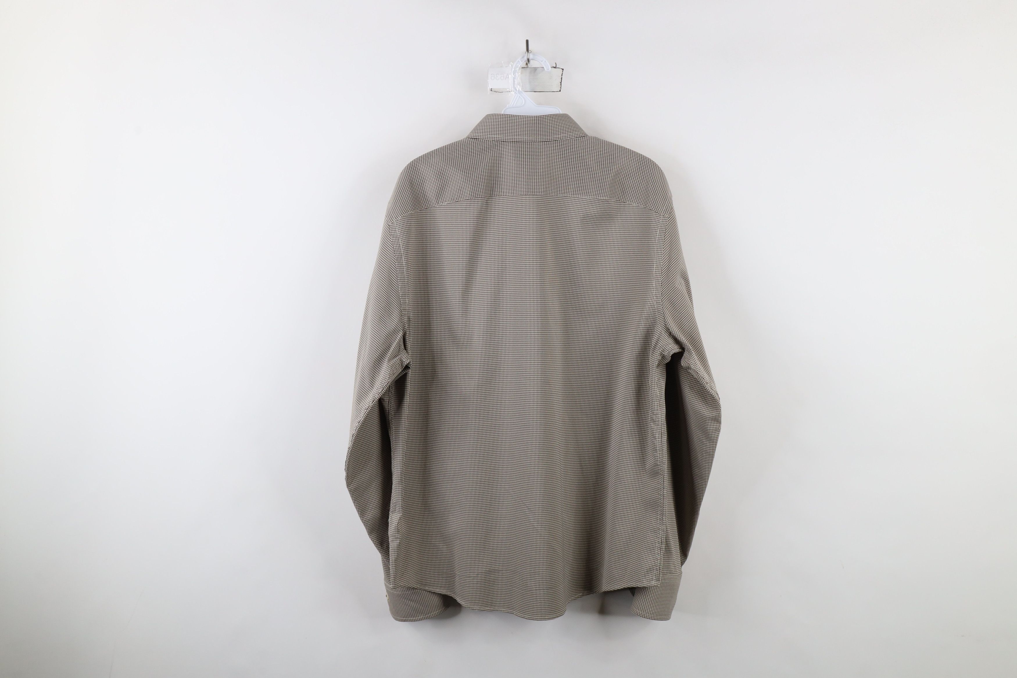 UNTUCKit × Vintage Untuckit Gingham Knit Collared Button Shirt Brown Polyester Size US M / EU 48-50 / 2 - 8 Thumbnail