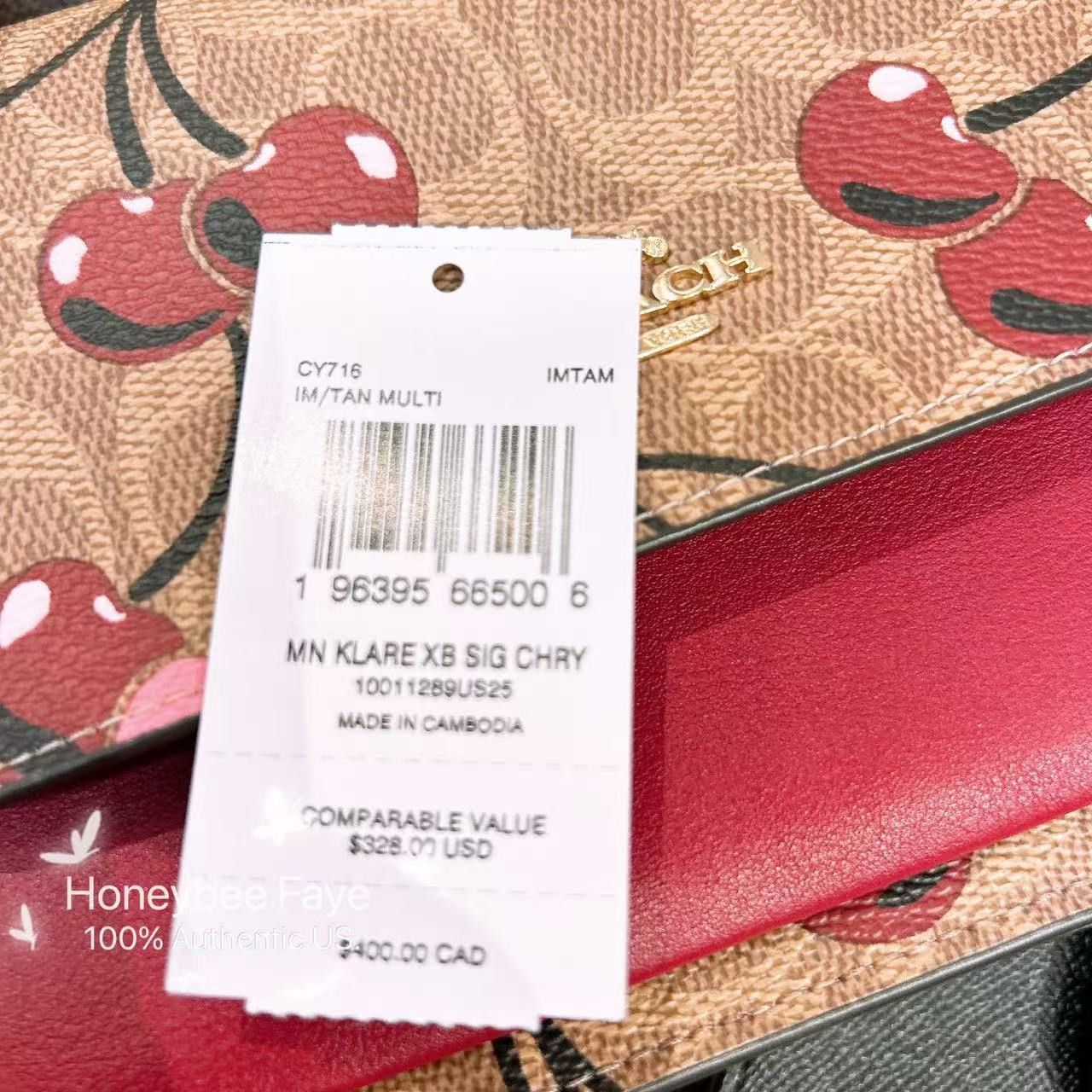 Coach Mini Klare Crossbody Bag In Signature Canvas Cherry CY716 Size ONE SIZE - 6 Thumbnail