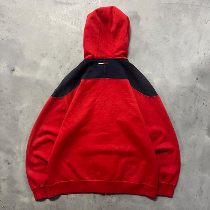 Red tommy hilfiger zip up online hoodie