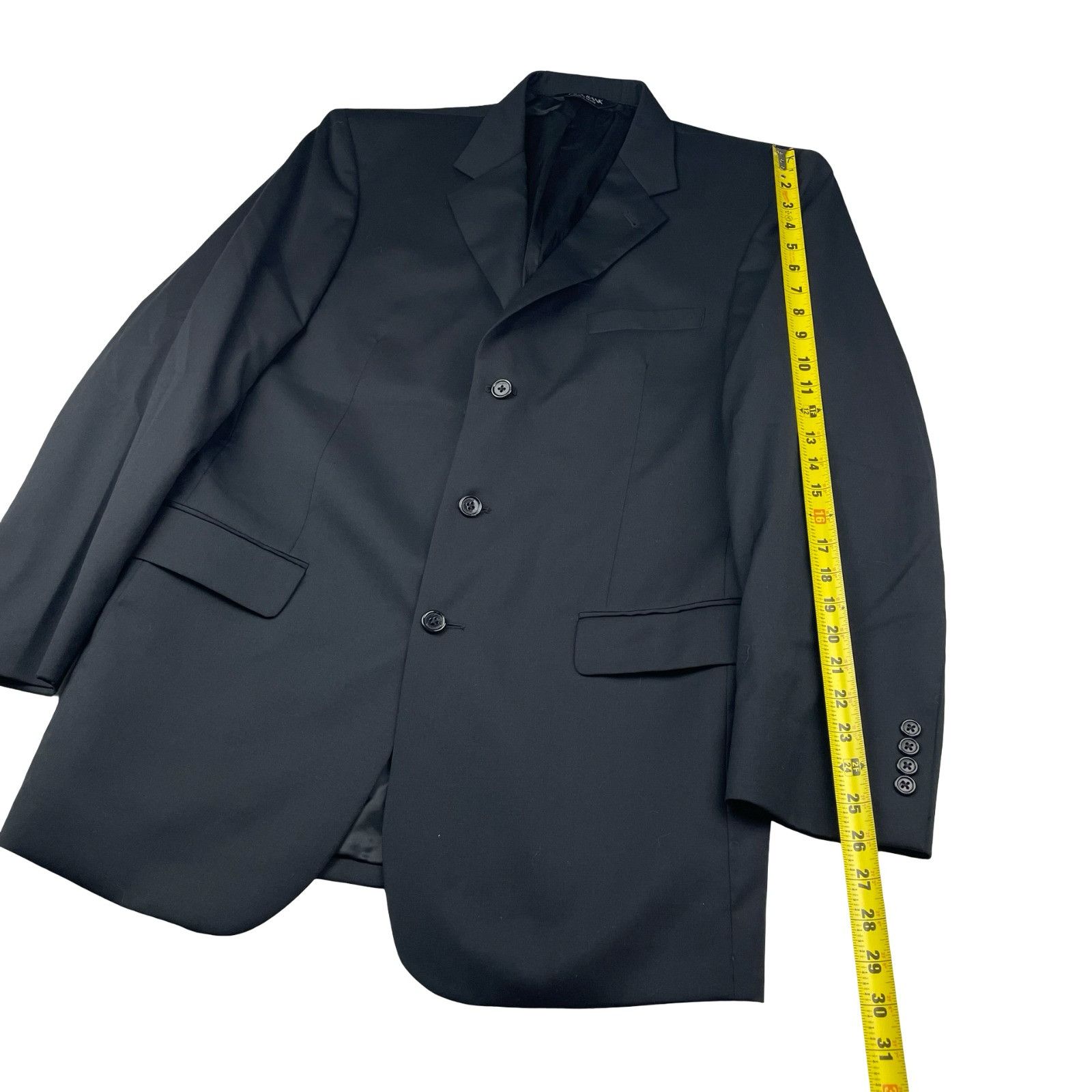 Jos. A. Bank Jos. A. Bank Men’s 100% Wool 3-Button Blazer Jacket Black • Size 42L - 12 Thumbnail