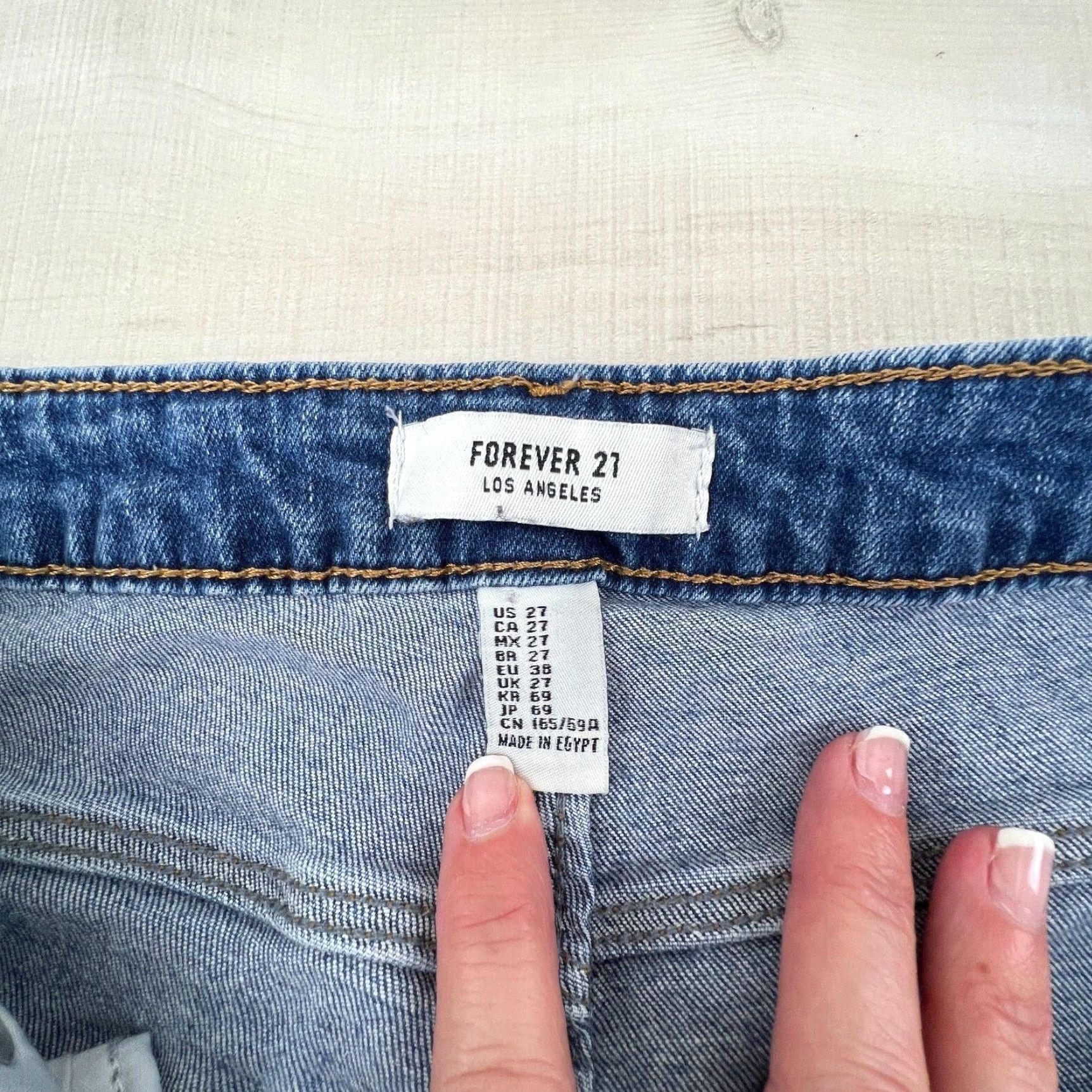Forever 21 Forever 21 Womens 27 Medium Wash Skinny Jeans Distressed Denim Mid Rise Stretch Size 27" / US 4 / IT 40 - 4 Thumbnail