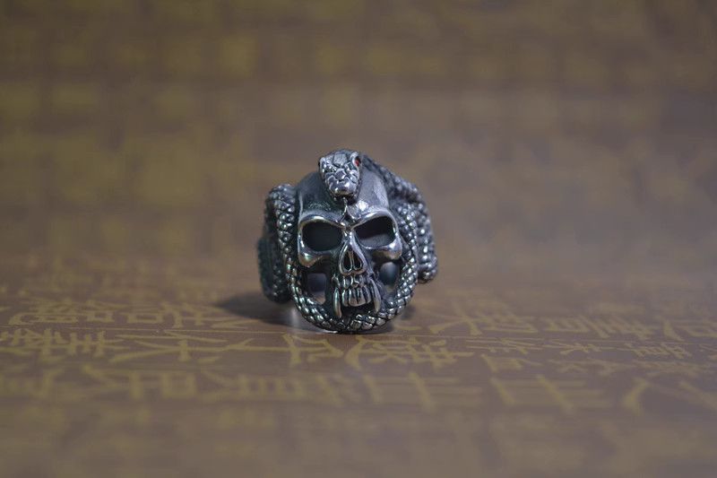 Other Snake Design Jewelry Rings Open Size Chrome Ring (Size 7-13) Size ONE SIZE - 5 Thumbnail