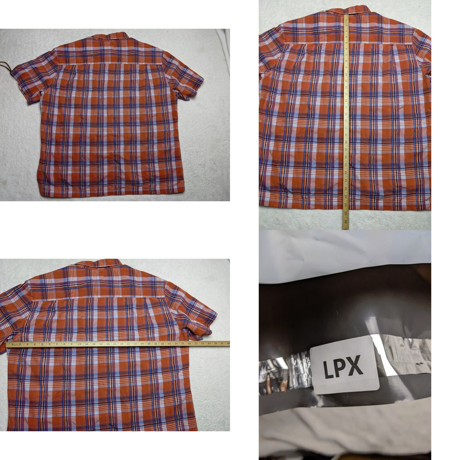 Royal Robbins Royal Robbins Shirt 2XL Orange Plaid Spread Camp Short Sleeve Metal Button Men Size US XXL / EU 58 / 5 - 8 Thumbnail