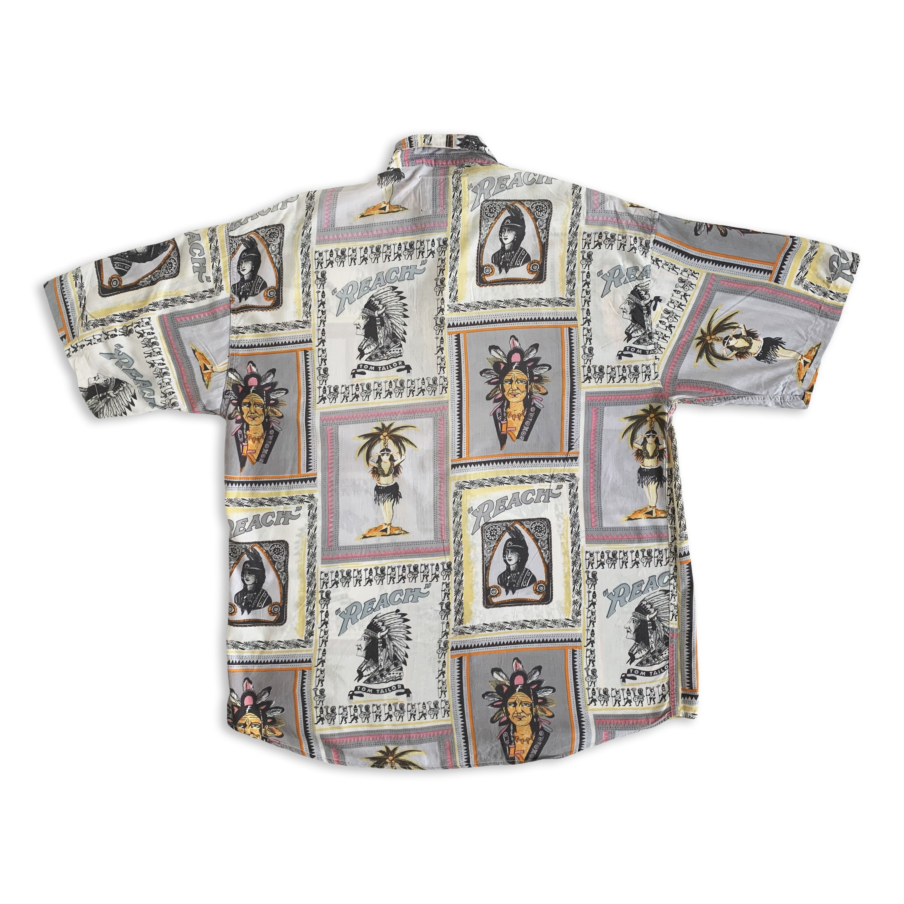 Tom Tailor Vintage 80s 90s TOM TAILOR Button Up Shirt Native Americans Size US L / EU 52-54 / 3 - 3 Thumbnail