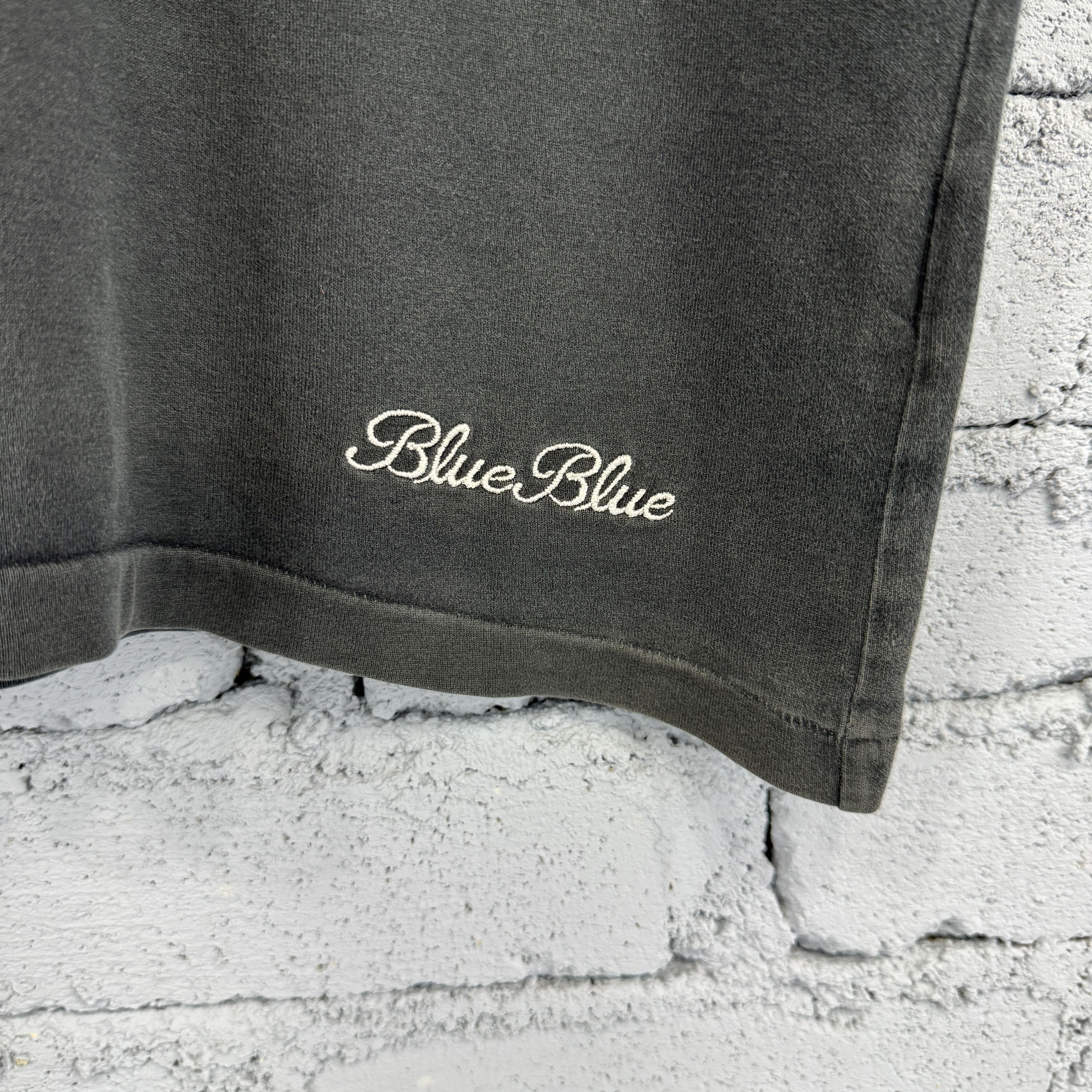 Blue Blue Japan V Neck Plain Sunfaded Tshirt Made In Japan
