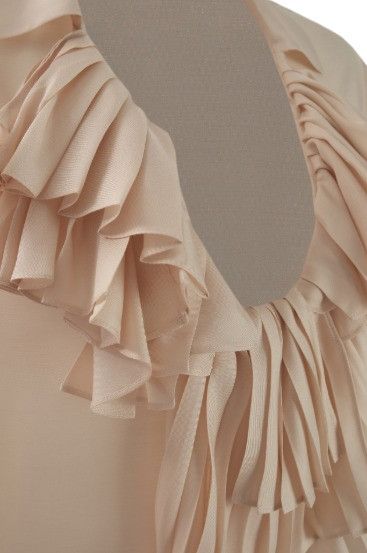 Tom Ford o1w1db10525 CA3267 Silk Twill Ruffle Blouse in Ivory Size XL / US 12-14 / IT 48-50 - 3 Thumbnail