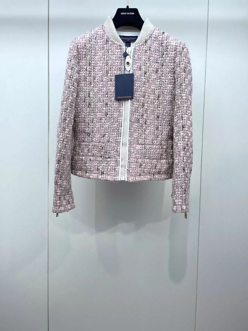 Louis Vuitton Pink Tweed Zip Jacket by Louis Vuitton- DMC Size US S / EU 44-46 / 1 - 1 Thumbnail