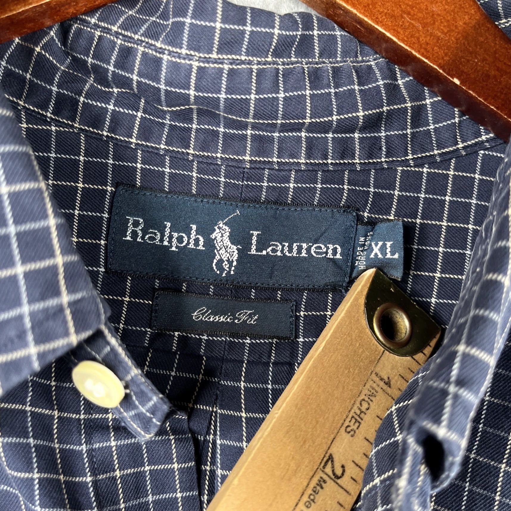 Ralph Lauren Ralph Lauren Classic Shirt XL Navy Blue Button Up Long Sleeve Pony Pocket Mens Size US XL / EU 56 / 4 - 4 Thumbnail
