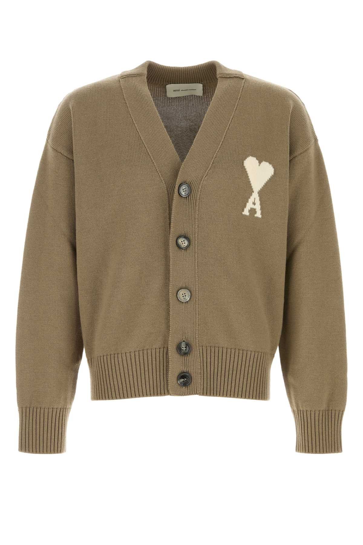 AMI Cappuccino Wool Blend Cardigan Size US L / EU 52-54 / 3 - 1 Thumbnail