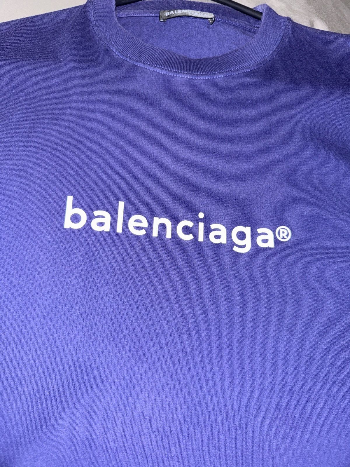 Balenciaga Balenciaga Logo Tee Blue Size US S / EU 44-46 / 1 - 5 Thumbnail