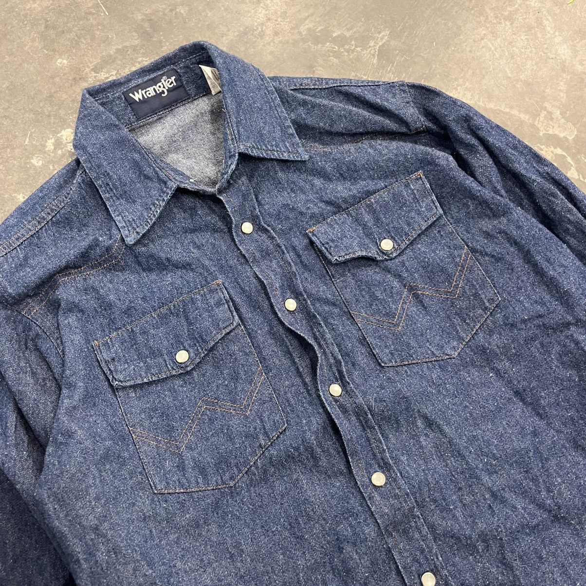 Vintage × Wrangler Crazy vintage wrangler Jean Pearl snap button up XL denim Size US XL / EU 56 / 4 - 4 Thumbnail