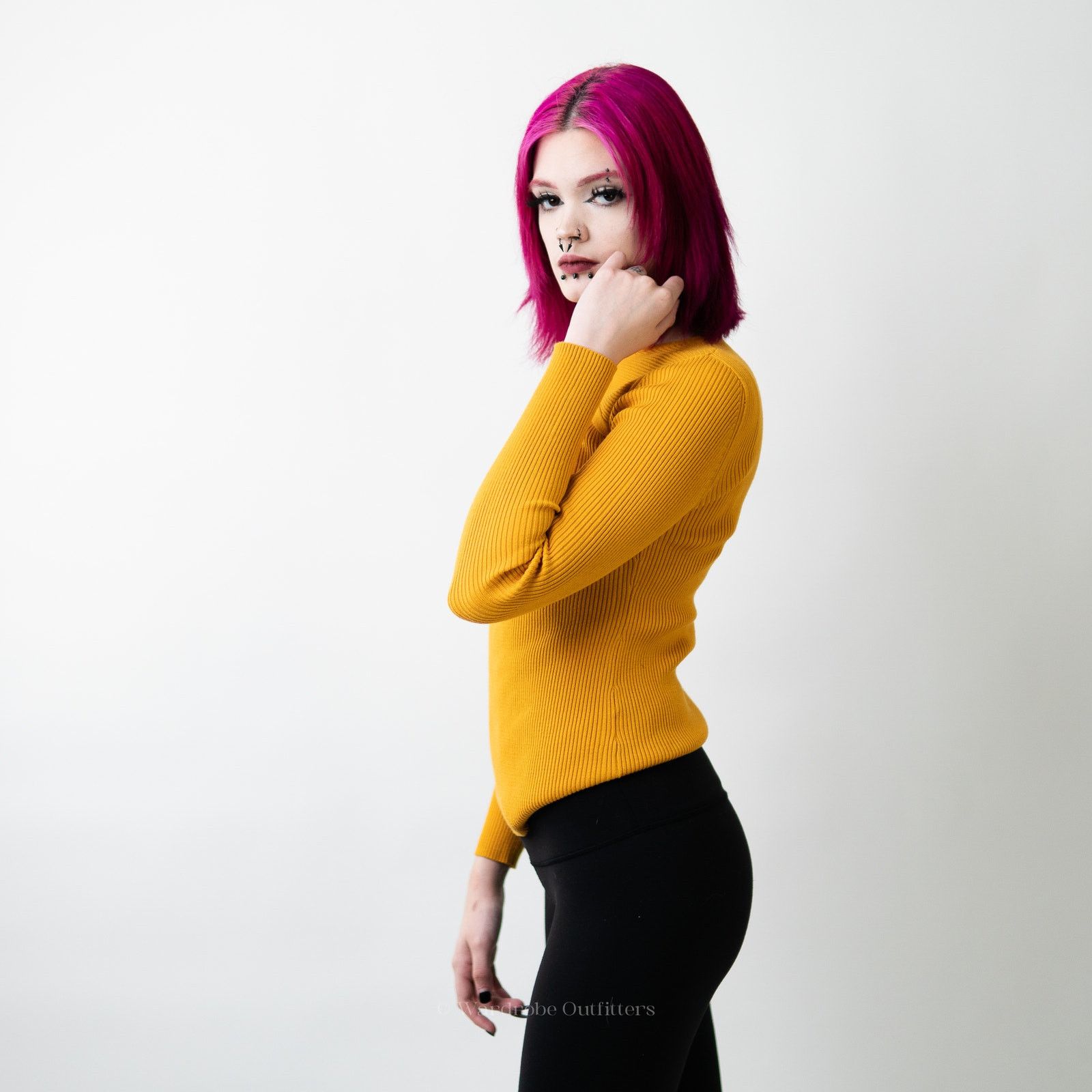 Urban Outfitters Fall Yellow Ribbed Long Sleeve Smocked Crewneck Sweater - L Size L / US 10 / IT 46 - 4 Thumbnail
