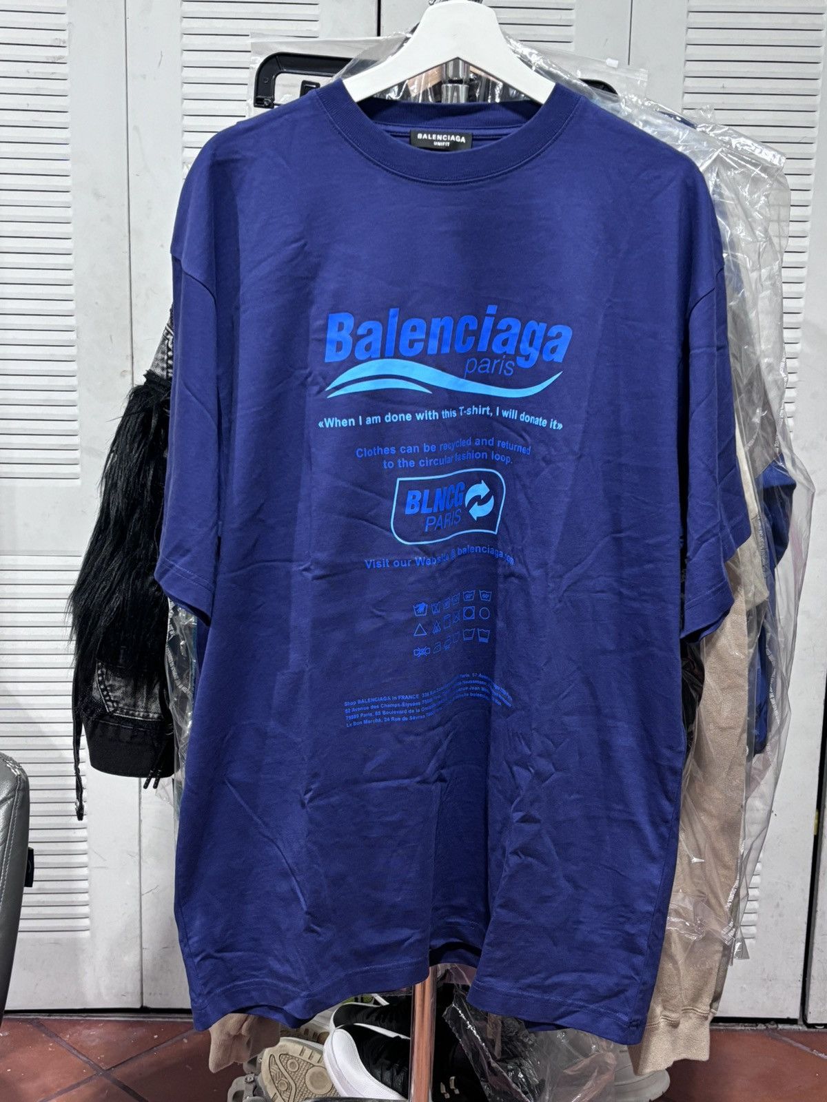 Balenciaga Balenciaga Recycle Blue Tee Size US XS / EU 42 / 0 - 1 Thumbnail