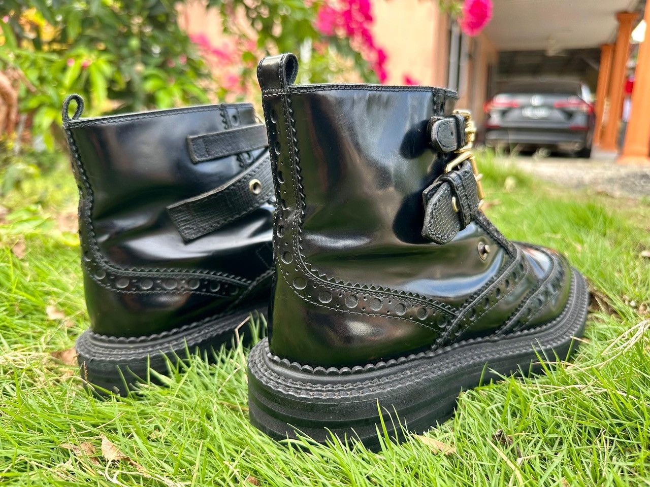 Burberry Authentic Burberry Everdon Brogue Black Leather Ankle Boot Size US 6 / EU 39 - 6 Thumbnail